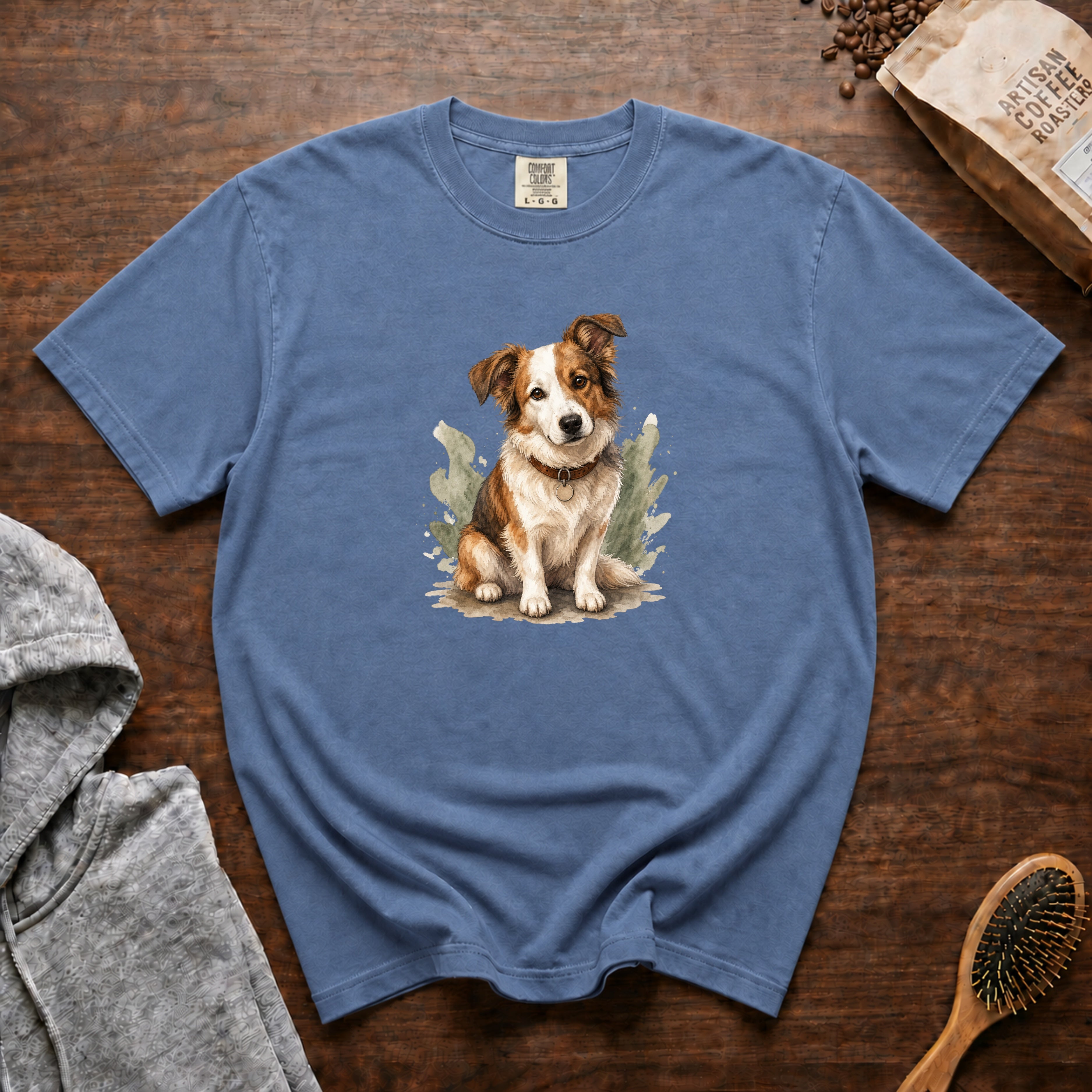 Rescue Dog New Collar T-Shirt — Blue Jean