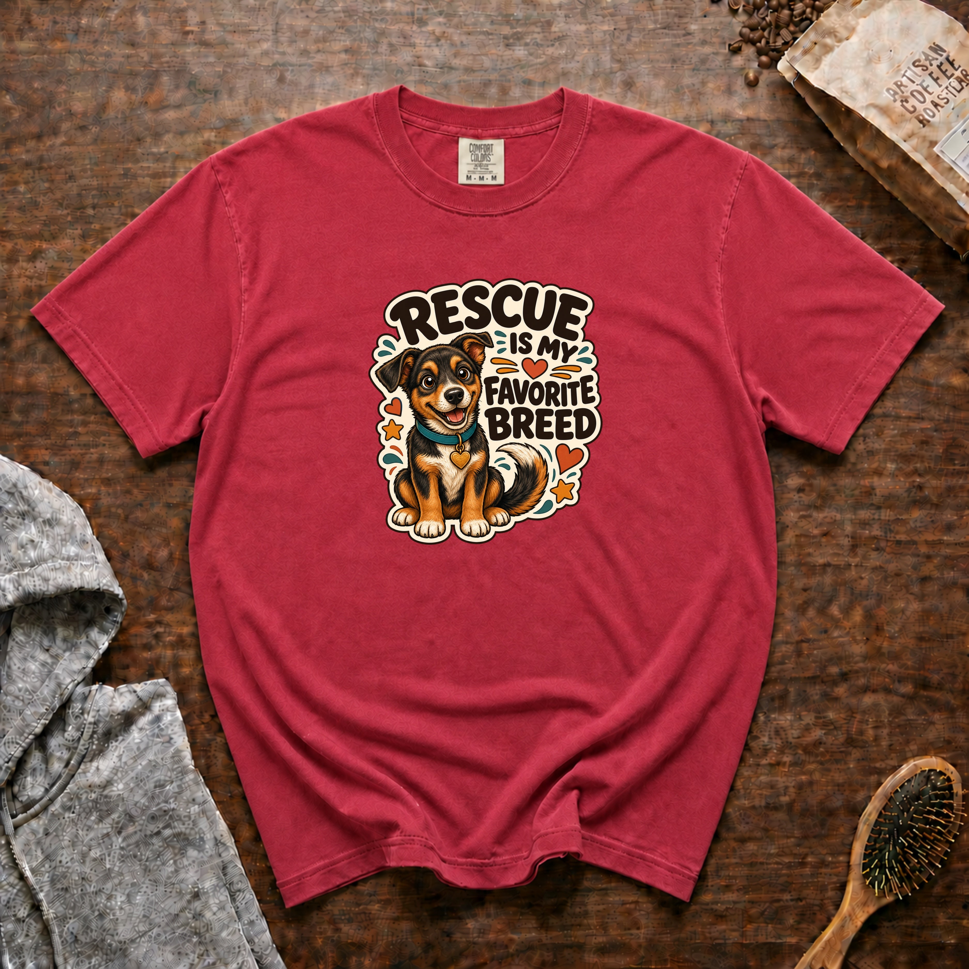Rescue Is My Favorite Breed 1 T-Shirt — Crimson