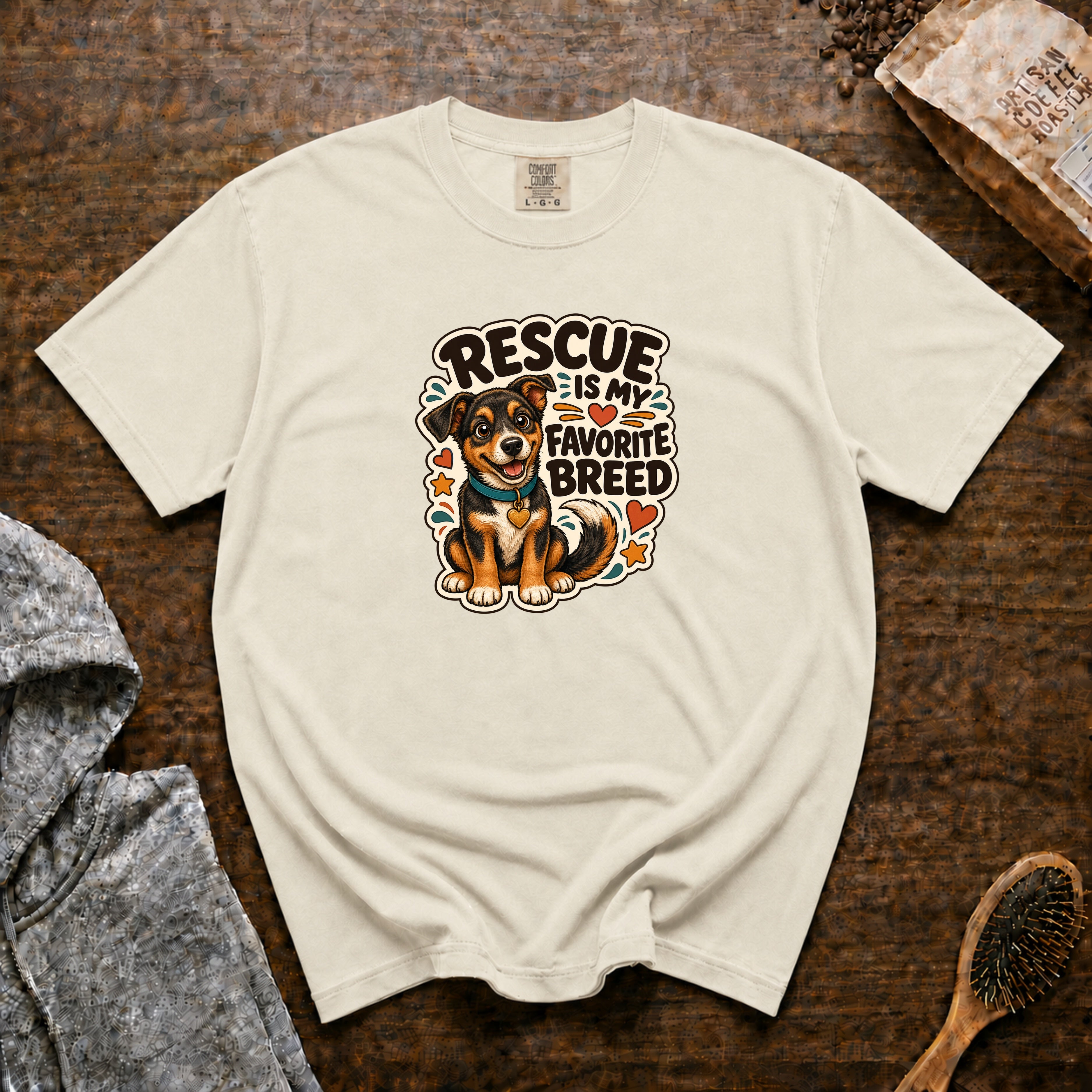 Rescue Is My Favorite Breed 1 T-Shirt — Ivory