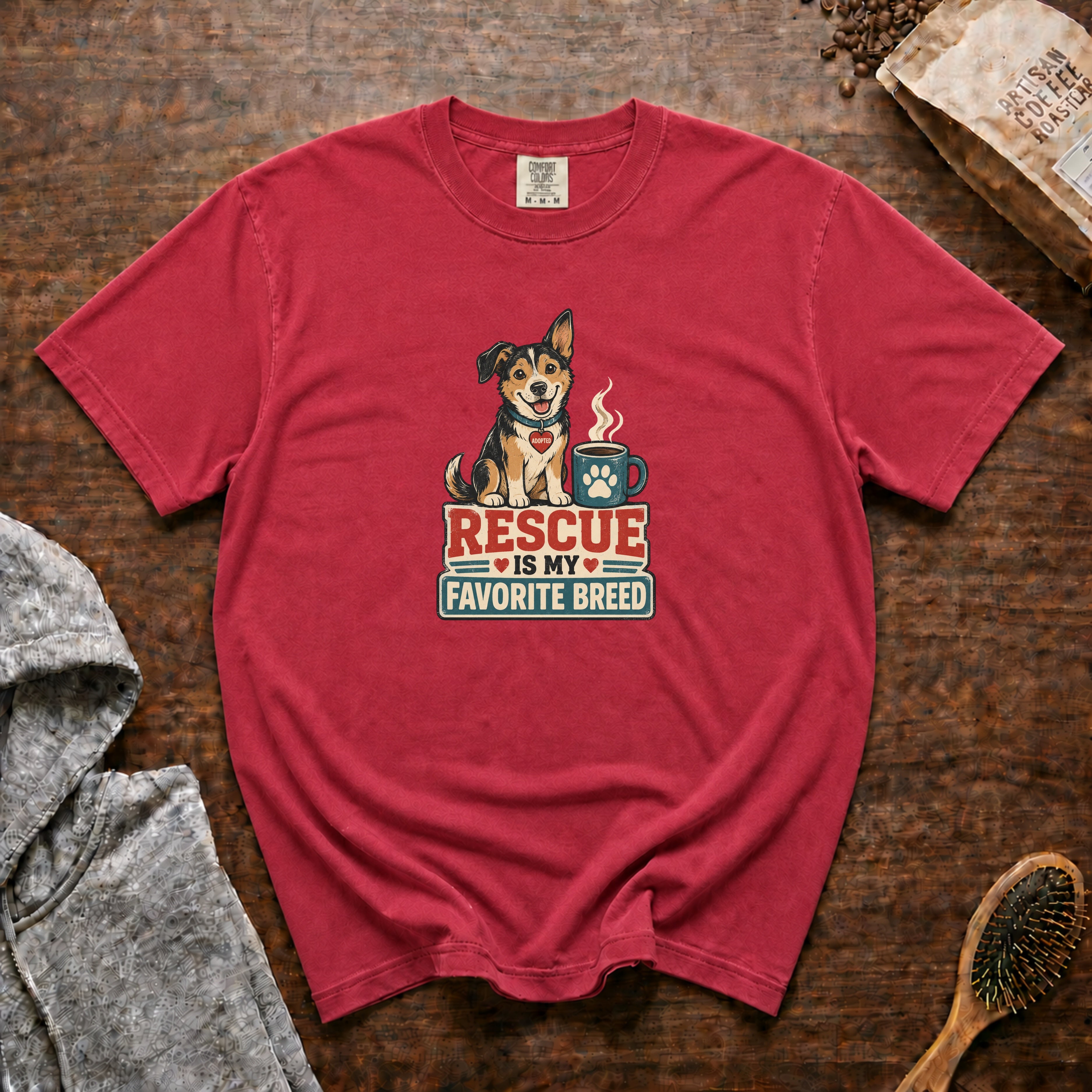 Rescue Is My Favorite Breed T-Shirt — Crimson