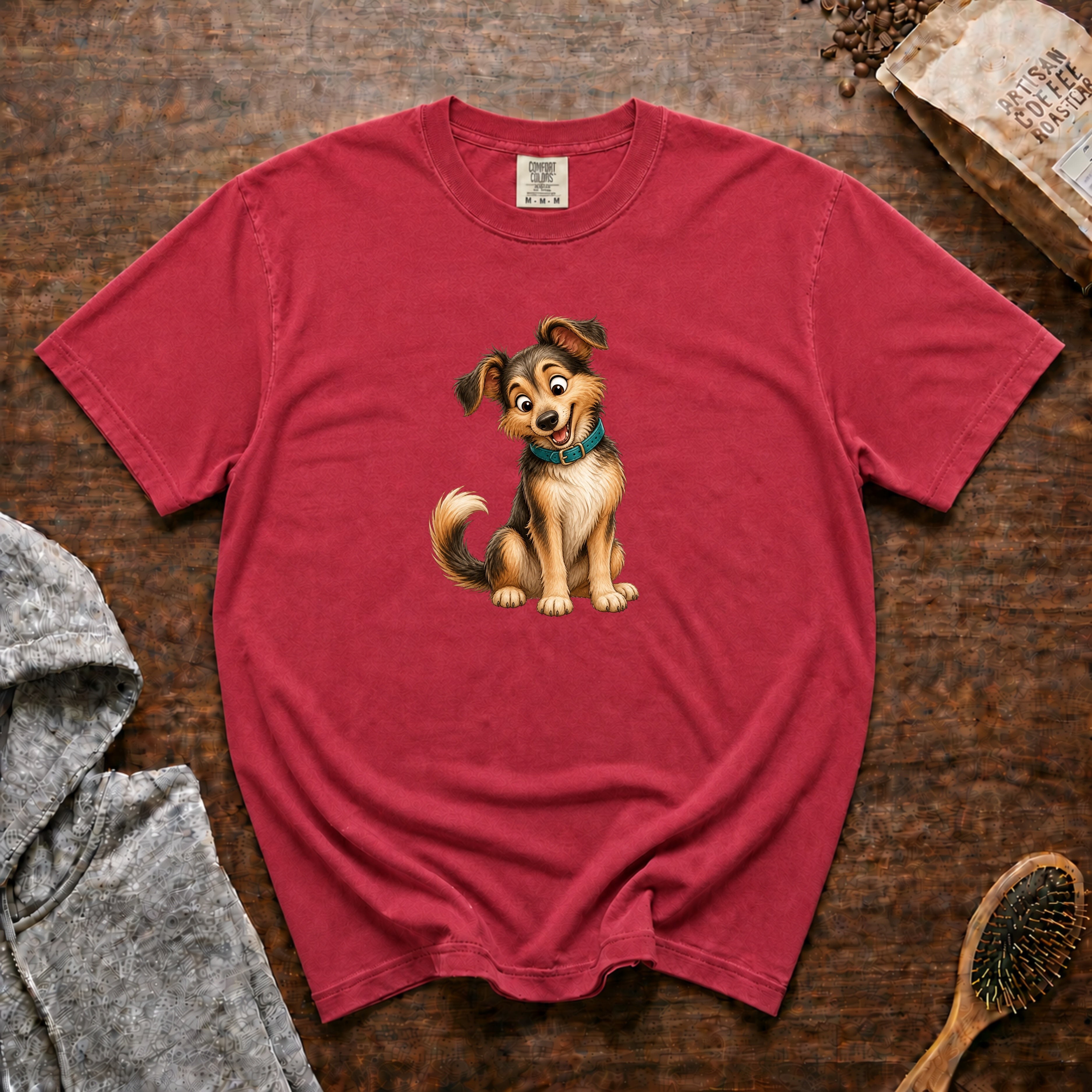 Rescue'S New Collar T-Shirt — Crimson