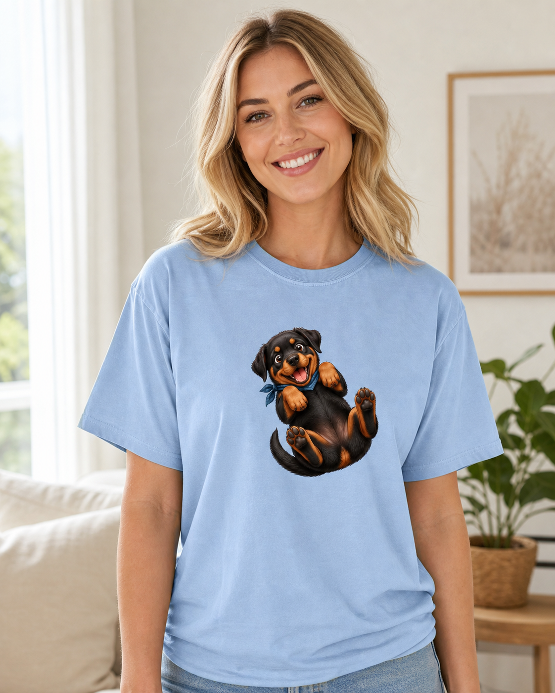 Rottweiler Belly Rub T-Shirt | Rottweiler Dog Lover Tee
