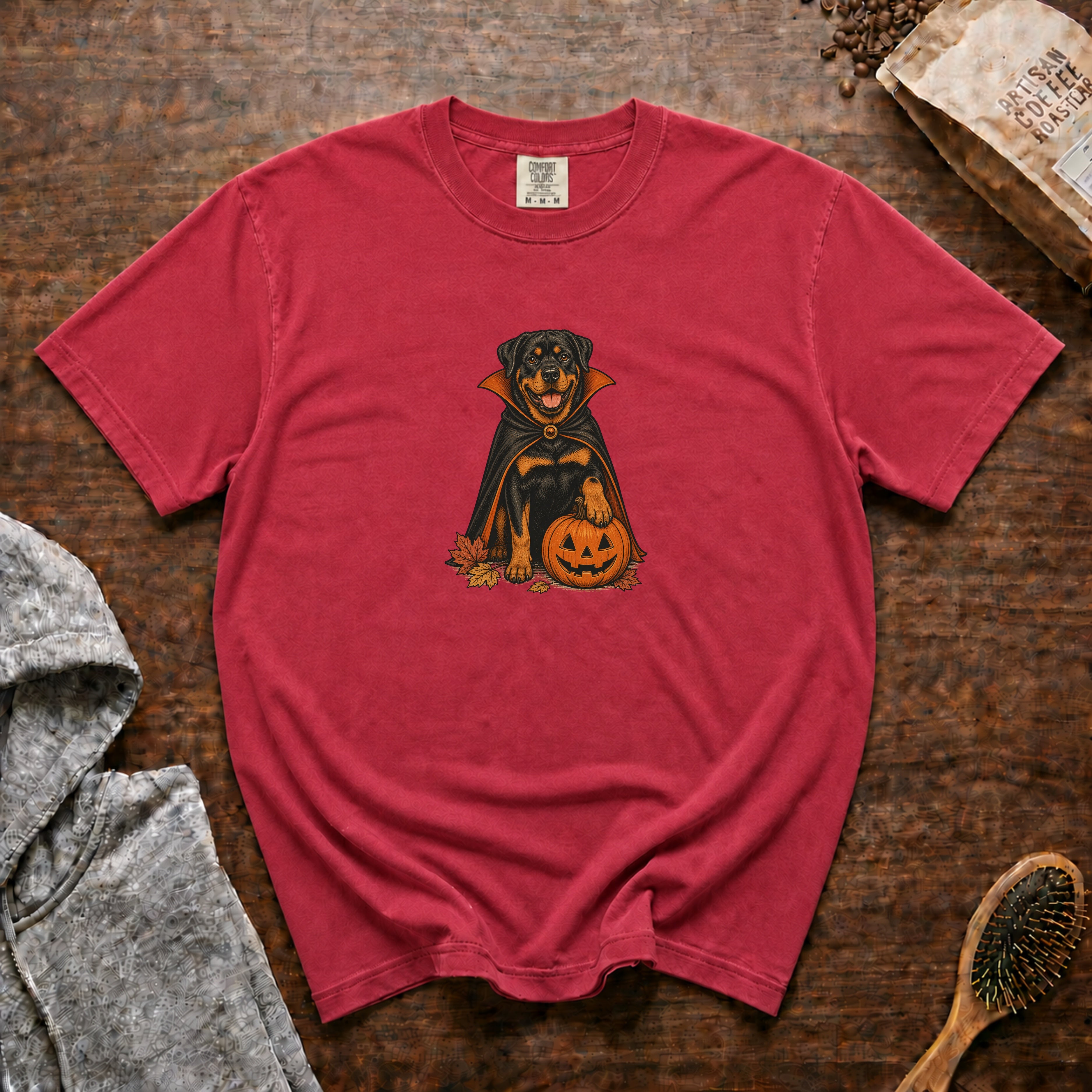 Rottweiler Halloween T-Shirt — Crimson