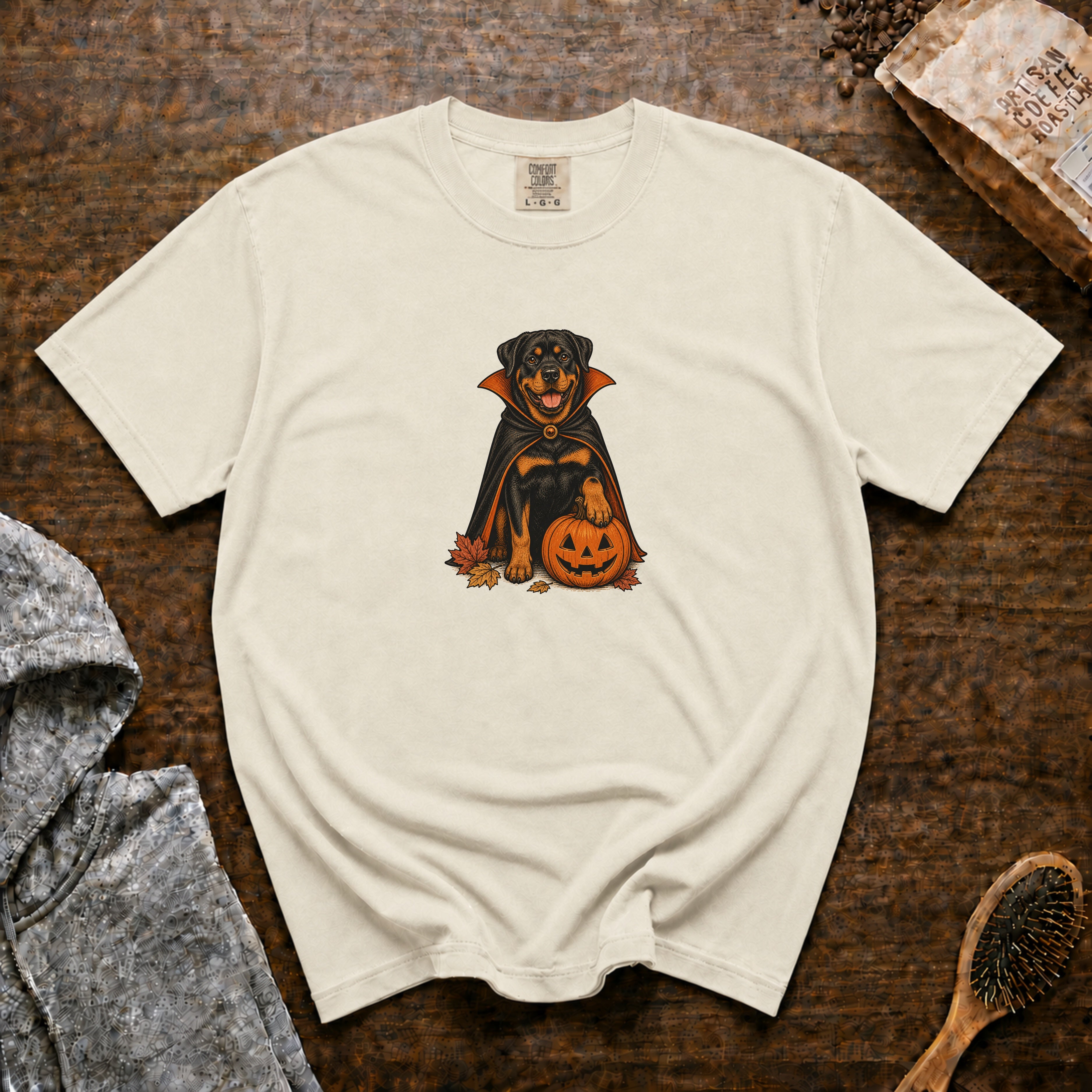 Rottweiler Halloween T-Shirt — Ivory