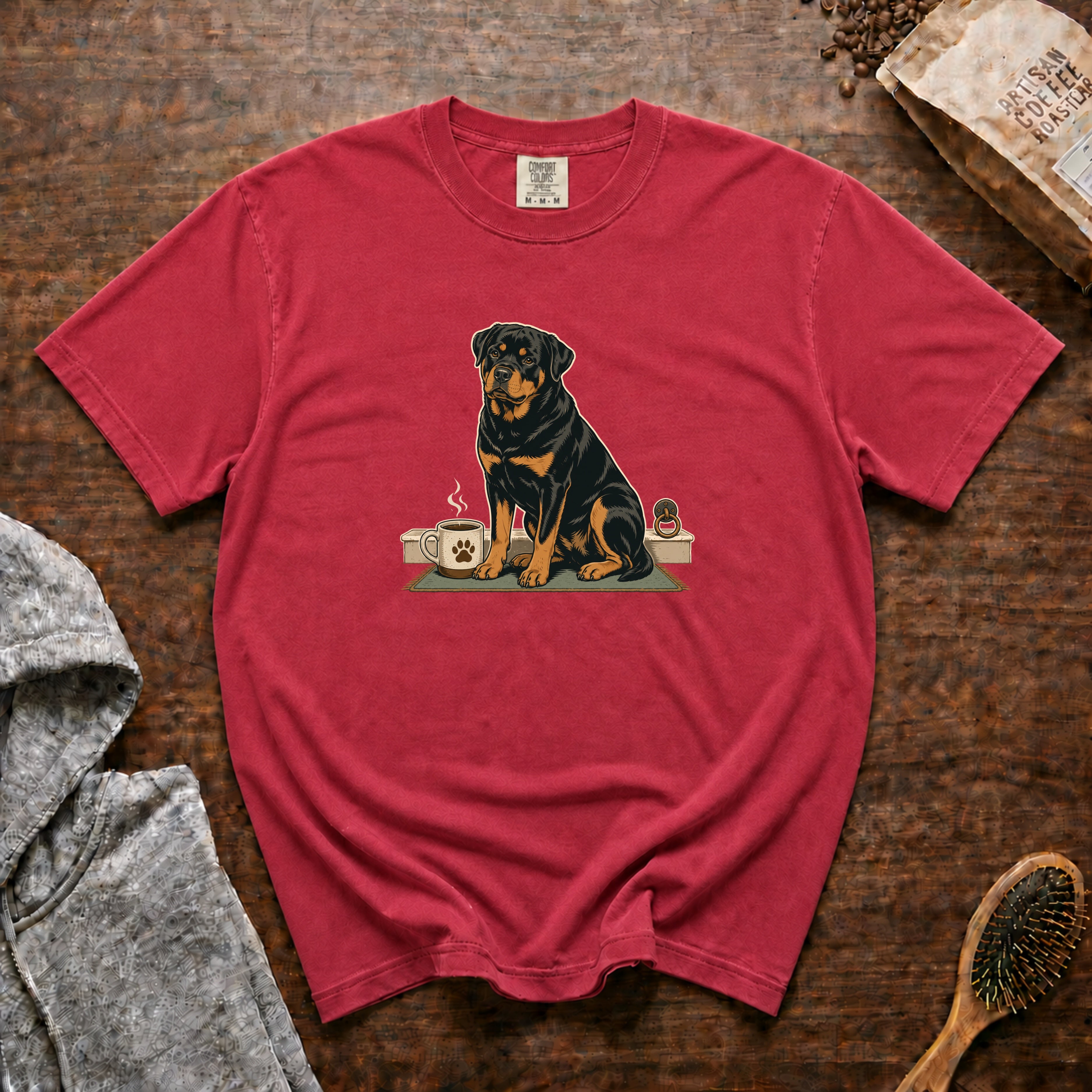 Rottweiler Heavy Roast Guardian Blend T-Shirt — Crimson