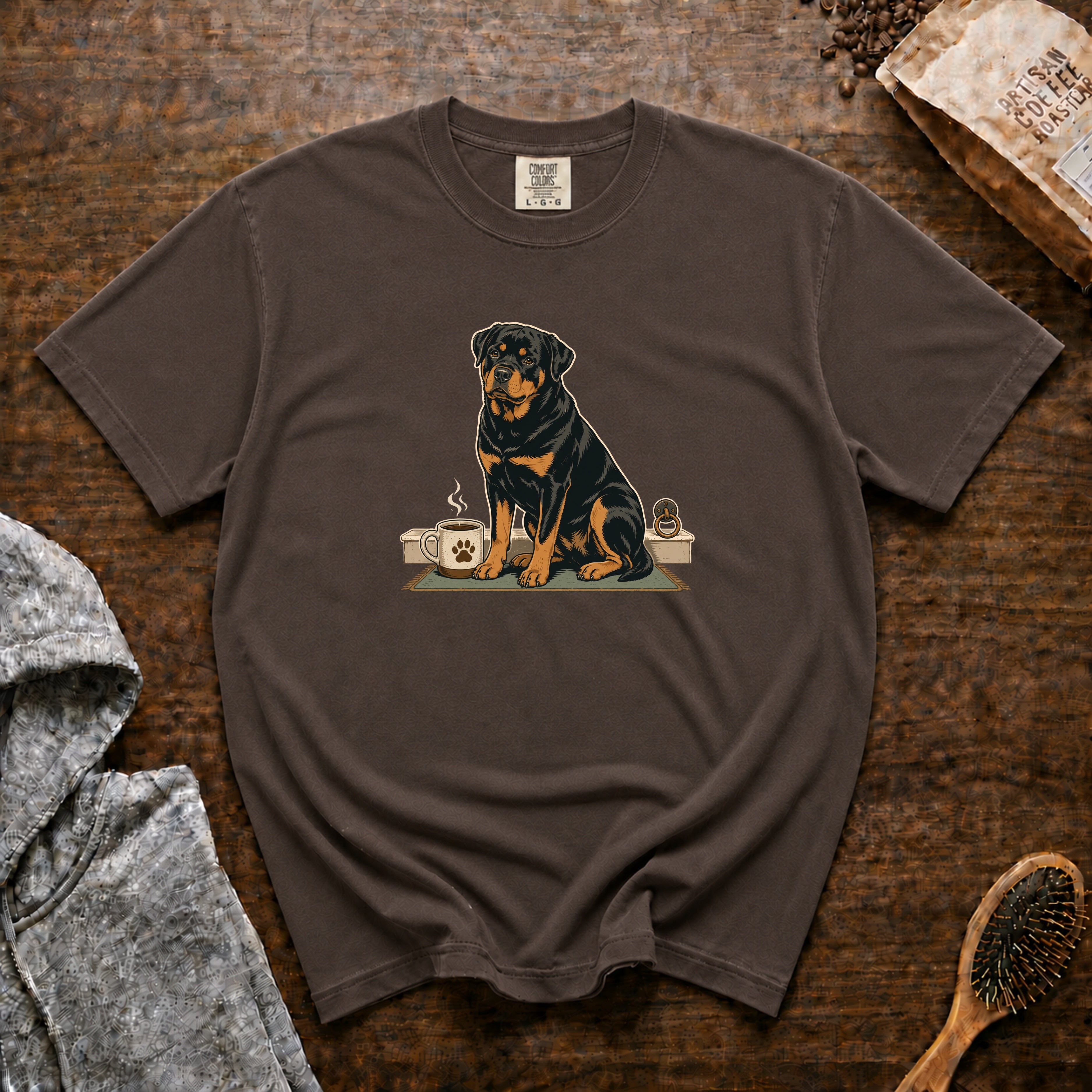 Rottweiler Heavy Roast Guardian Blend T-Shirt — Espresso