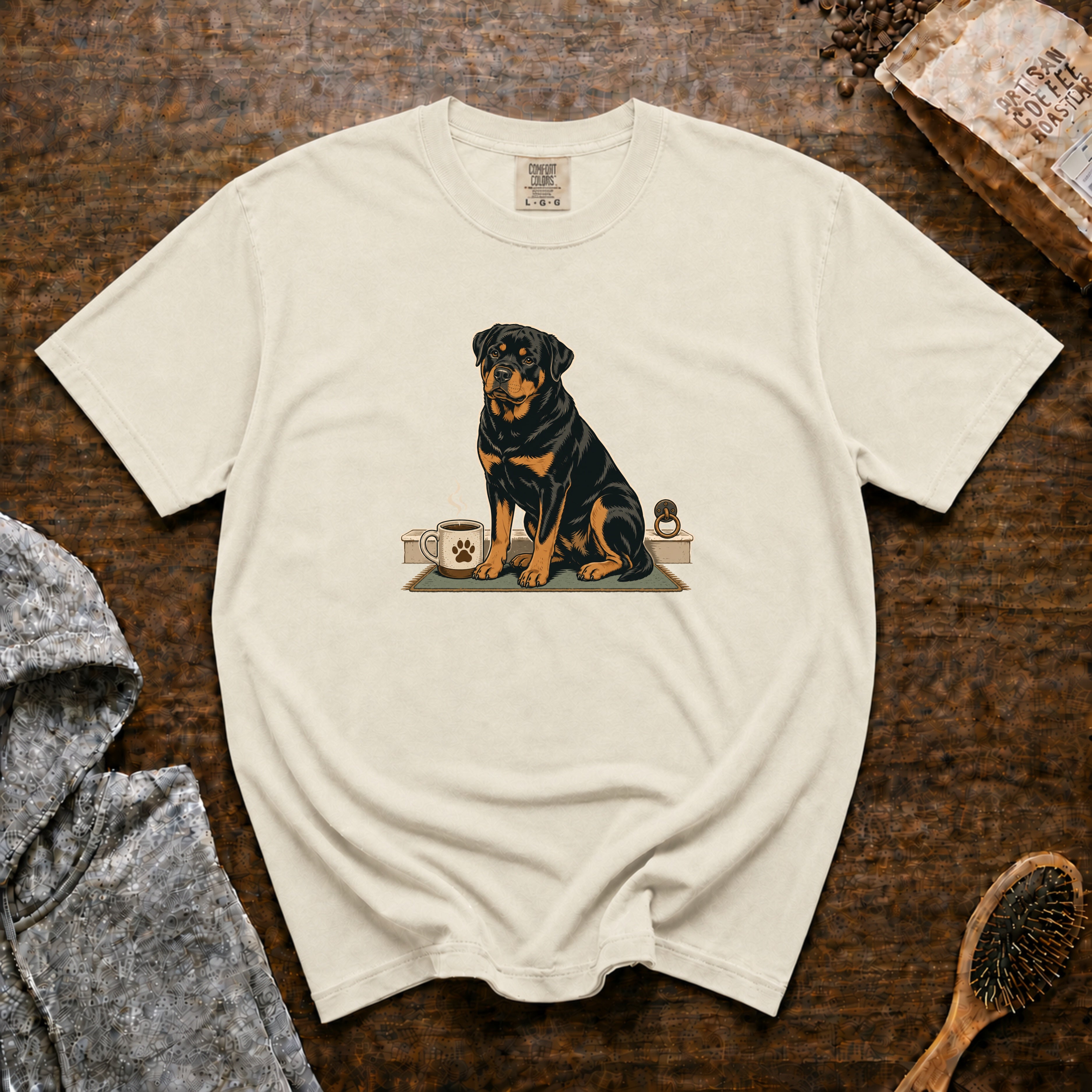Rottweiler Heavy Roast Guardian Blend T-Shirt — Ivory