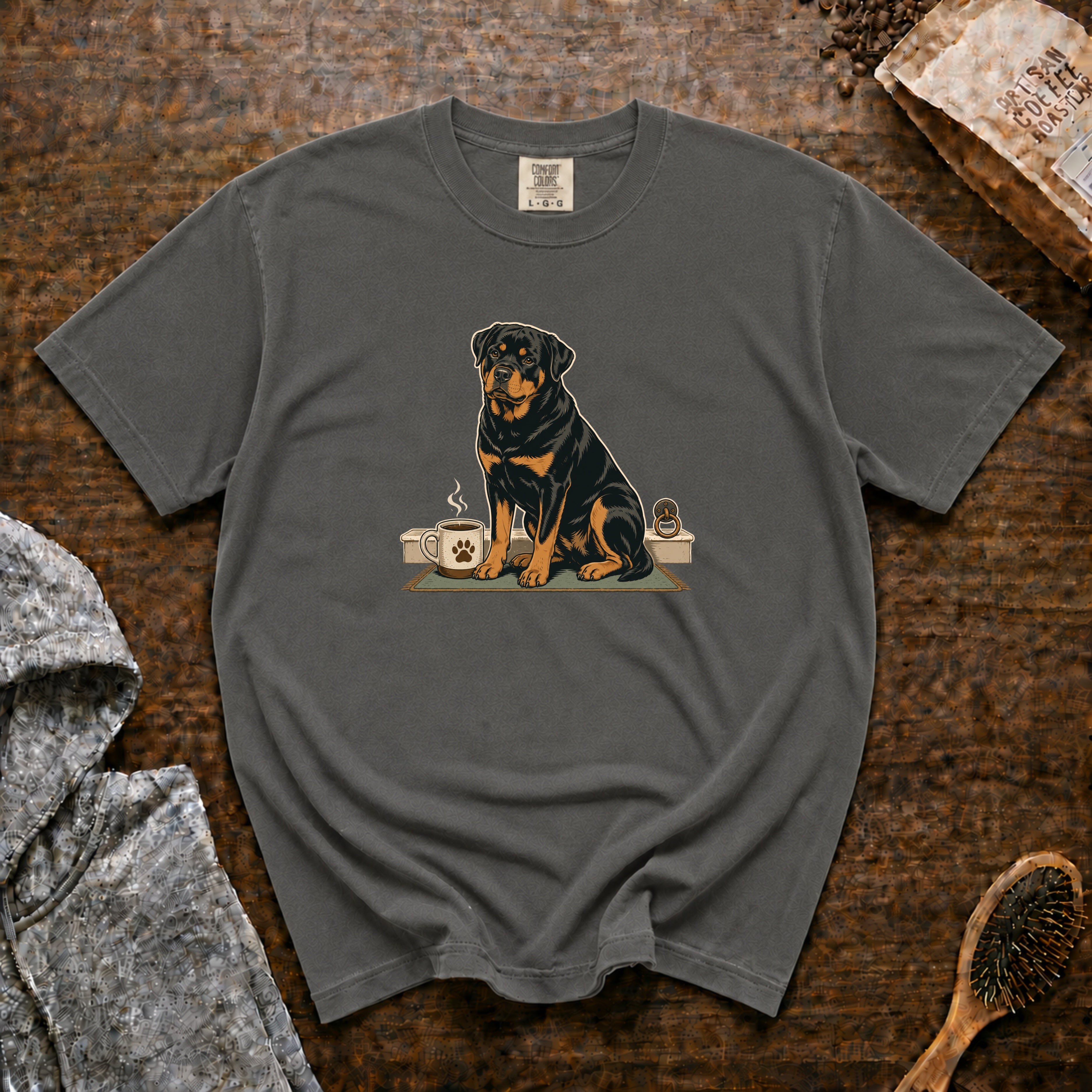Rottweiler Heavy Roast Guardian Blend T-Shirt — Pepper