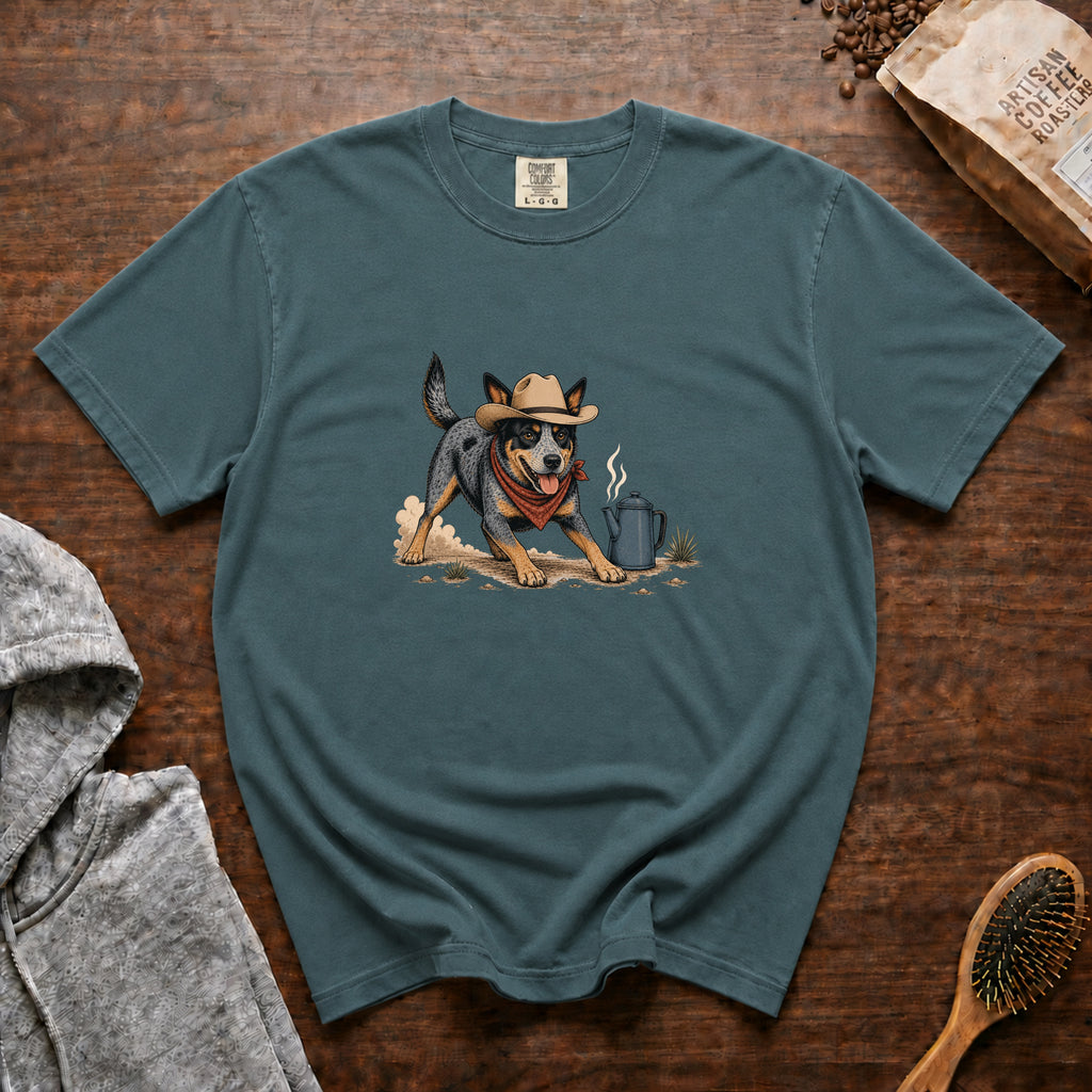 Rowdy Before Coffee T-Shirt — Blue Spruce