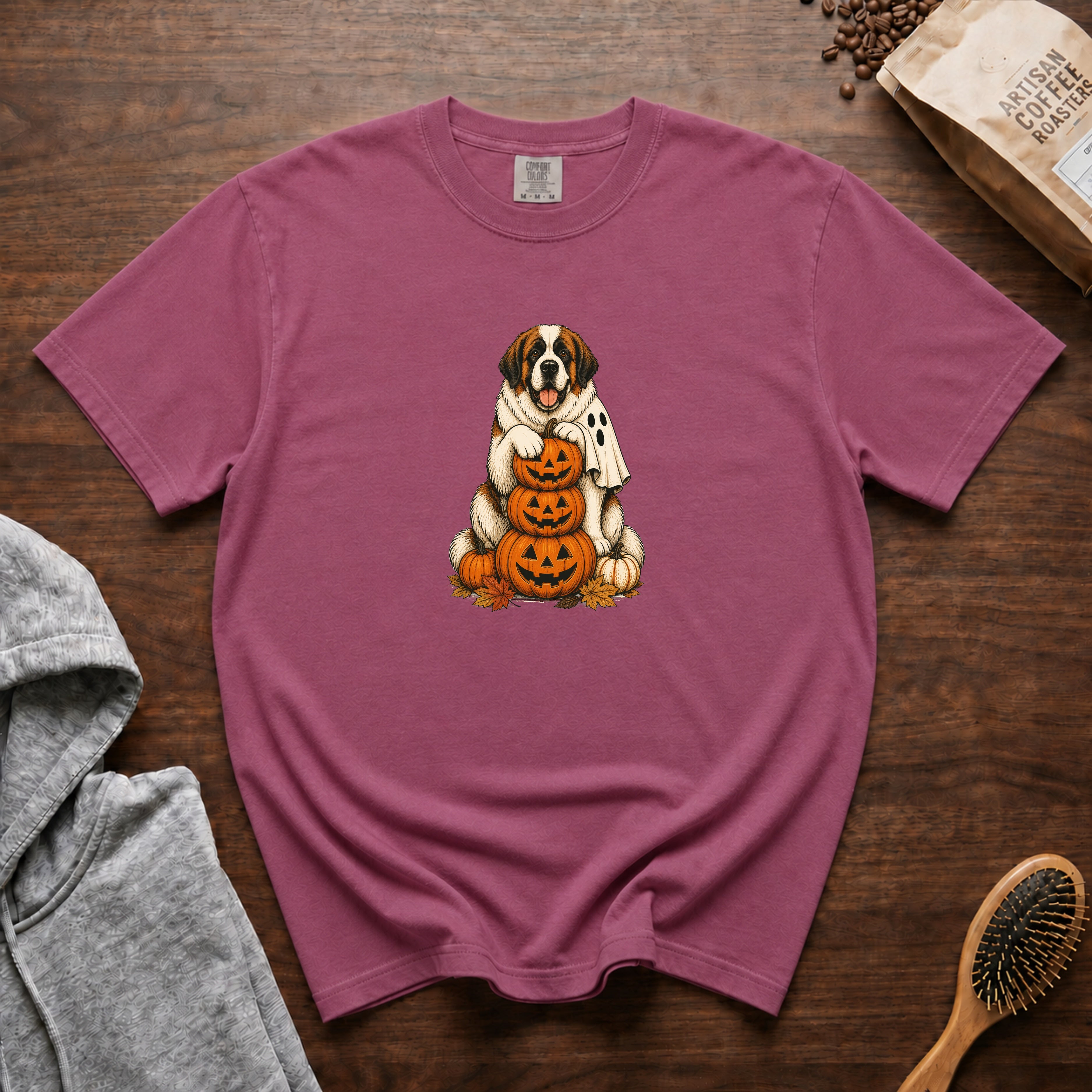 Saint Bernard Halloween T-Shirt — Berry