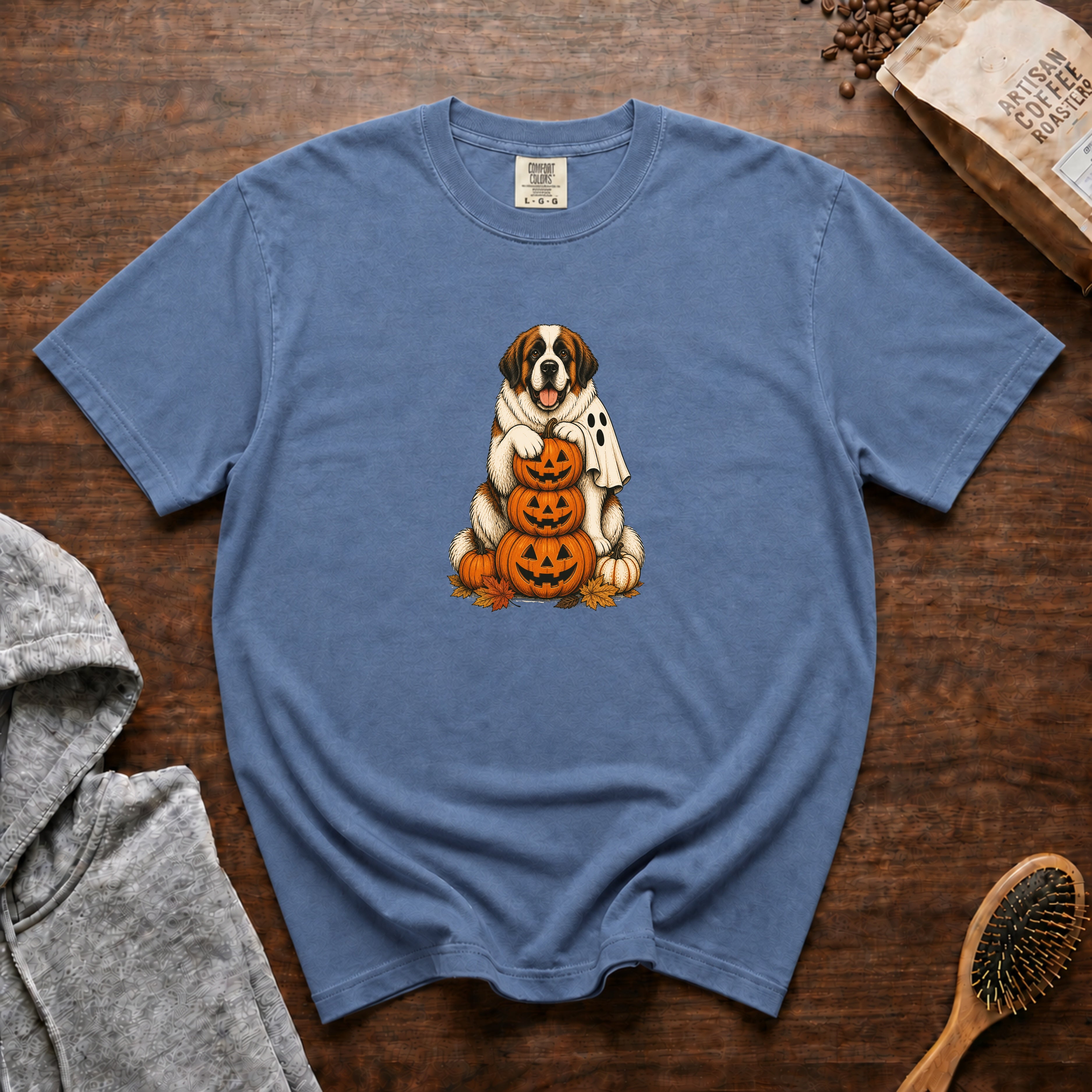 Saint Bernard Halloween T-Shirt — Blue Jean