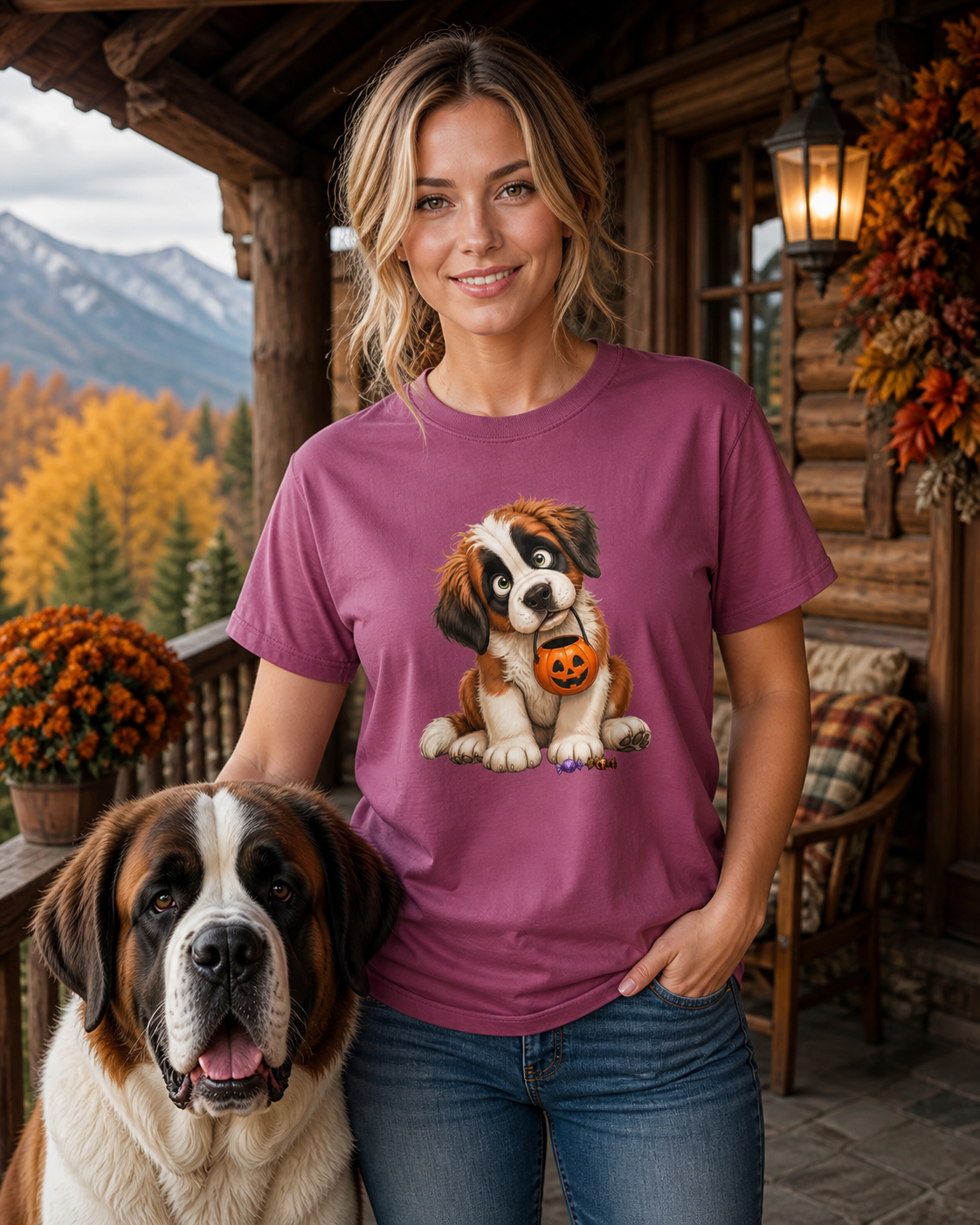 Halloween Saint Bernard T-Shirt