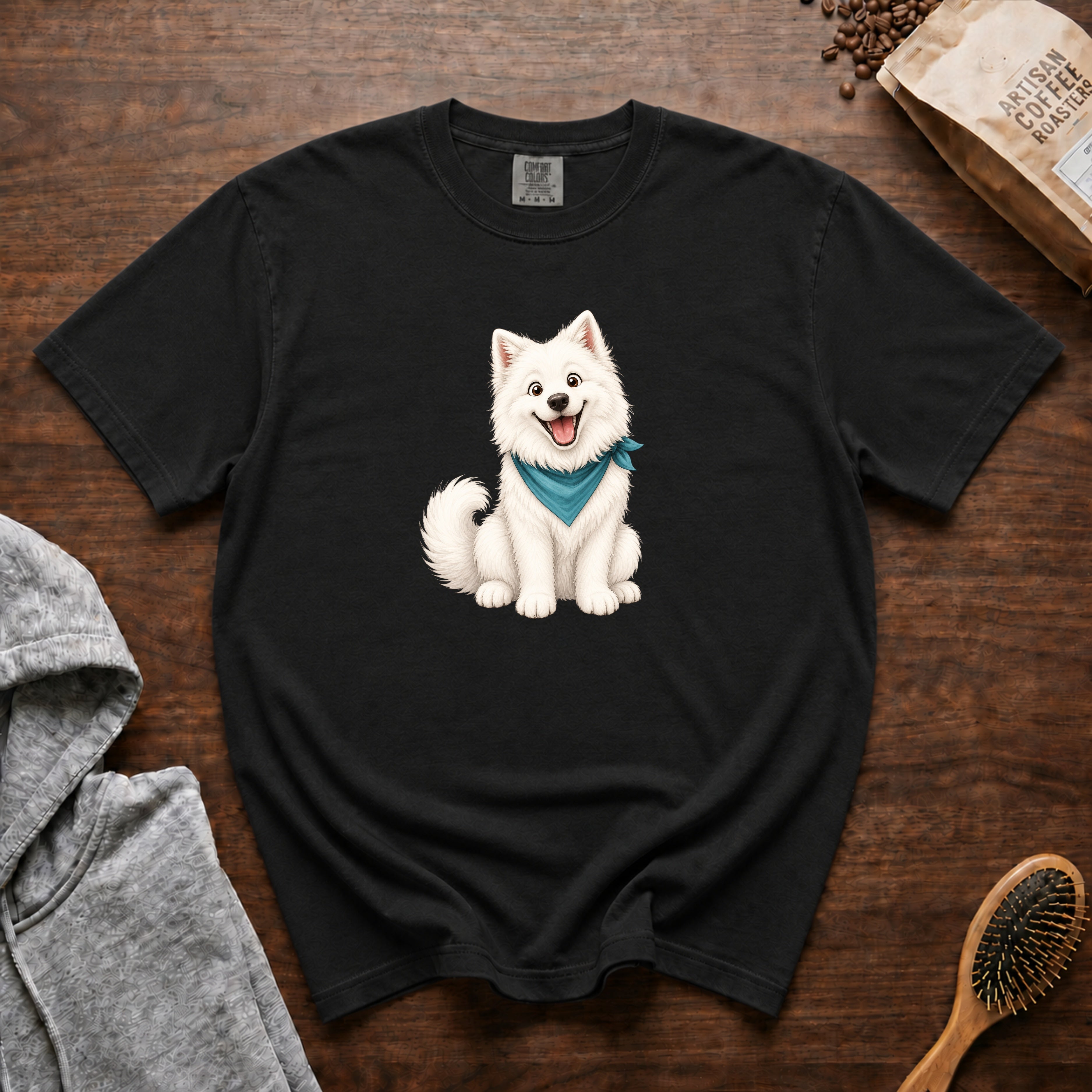 Samoyed Big Smile T-Shirt — Black