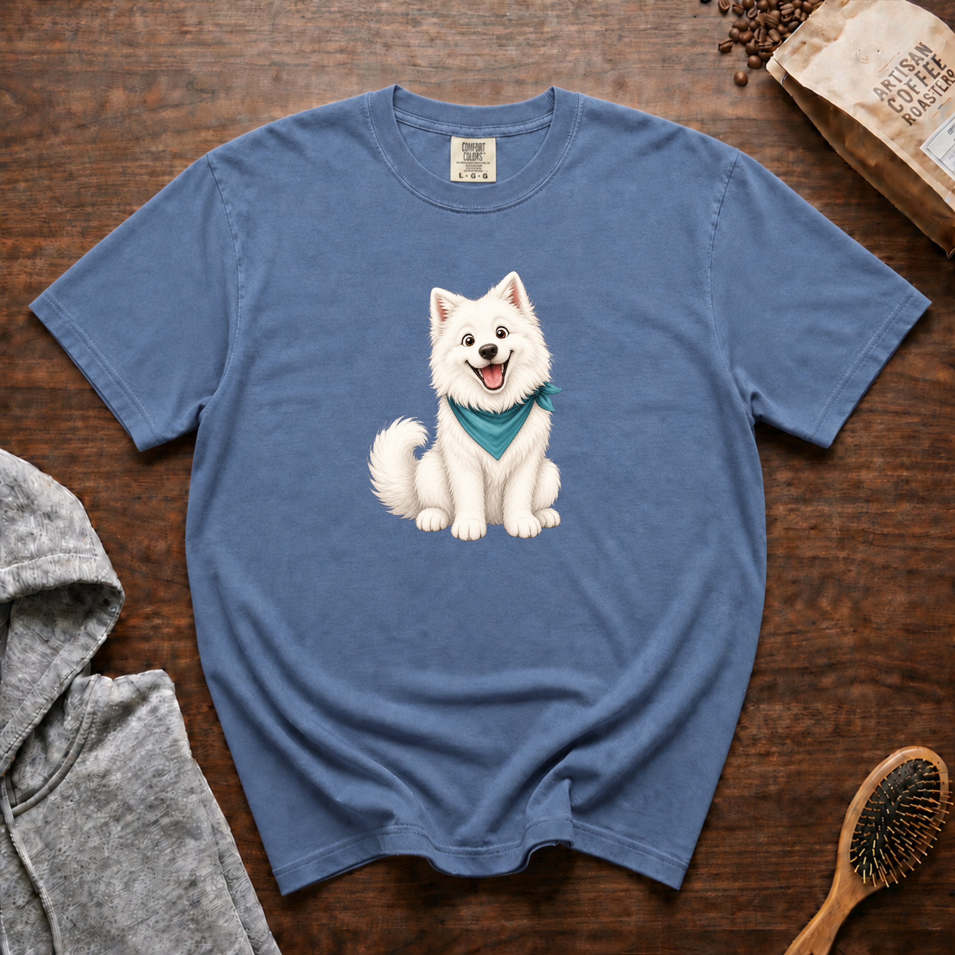 Samoyed Big Smile T-Shirt — Blue Jean