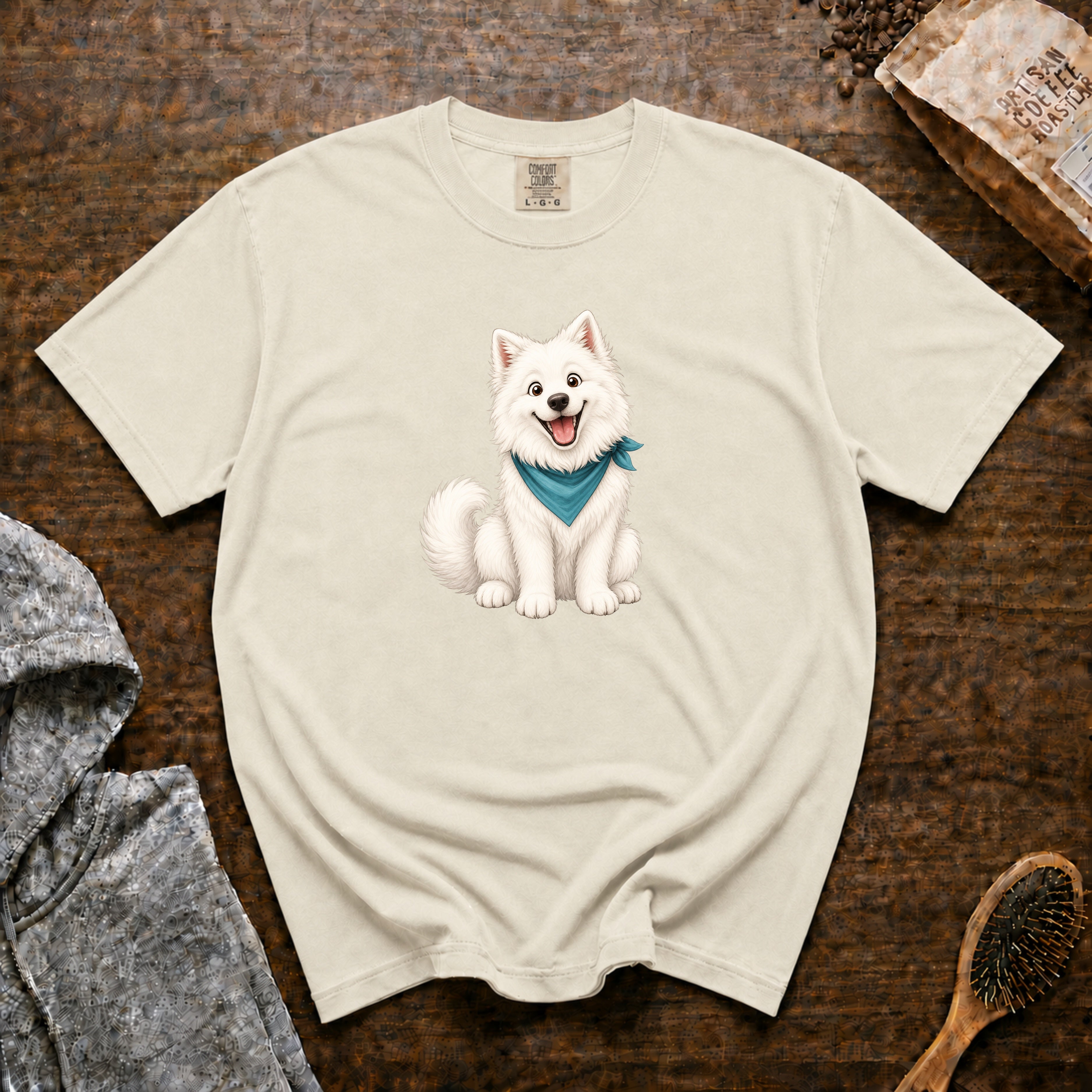 Samoyed Big Smile T-Shirt — Ivory
