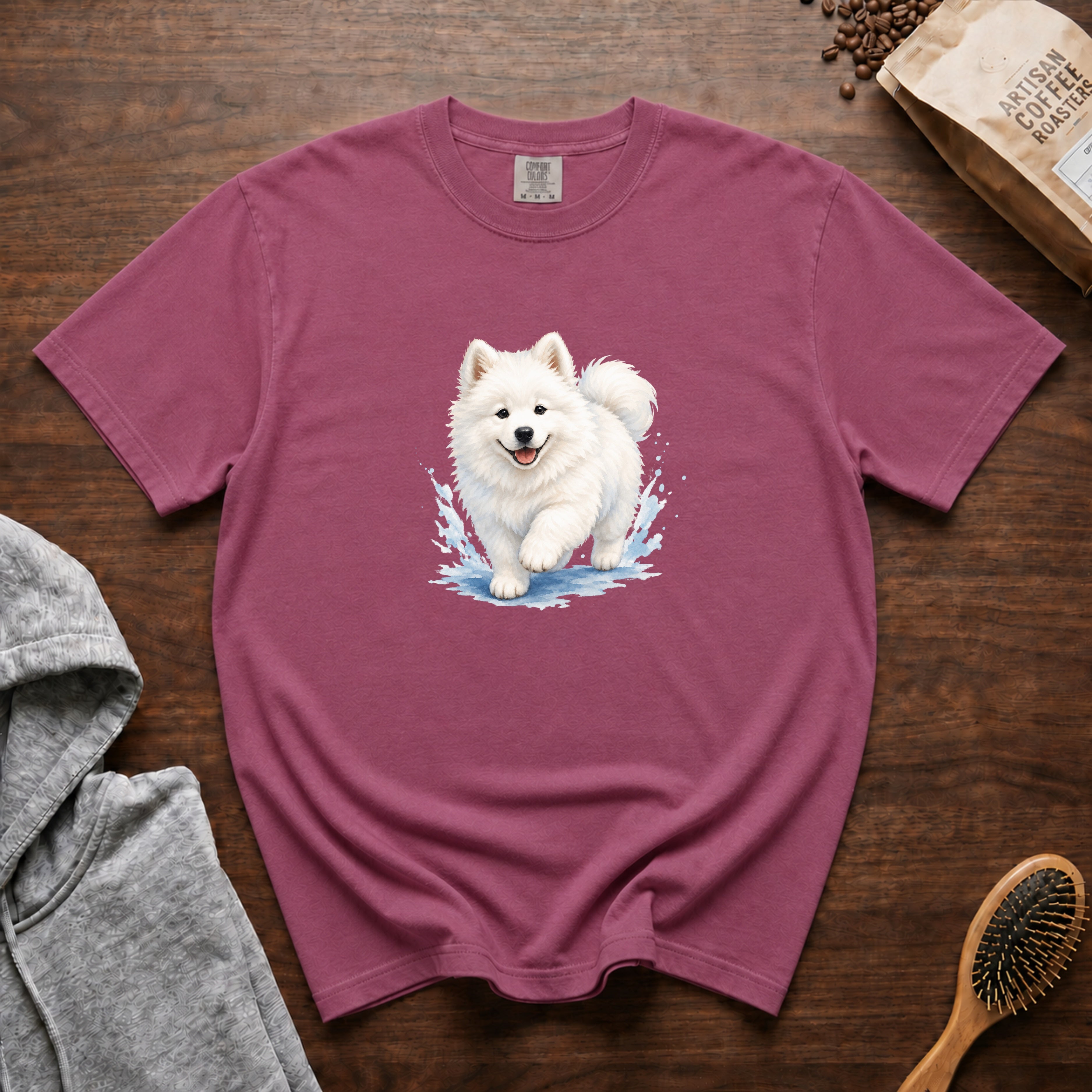 Samoyed Cloud Puppy T-Shirt — Berry