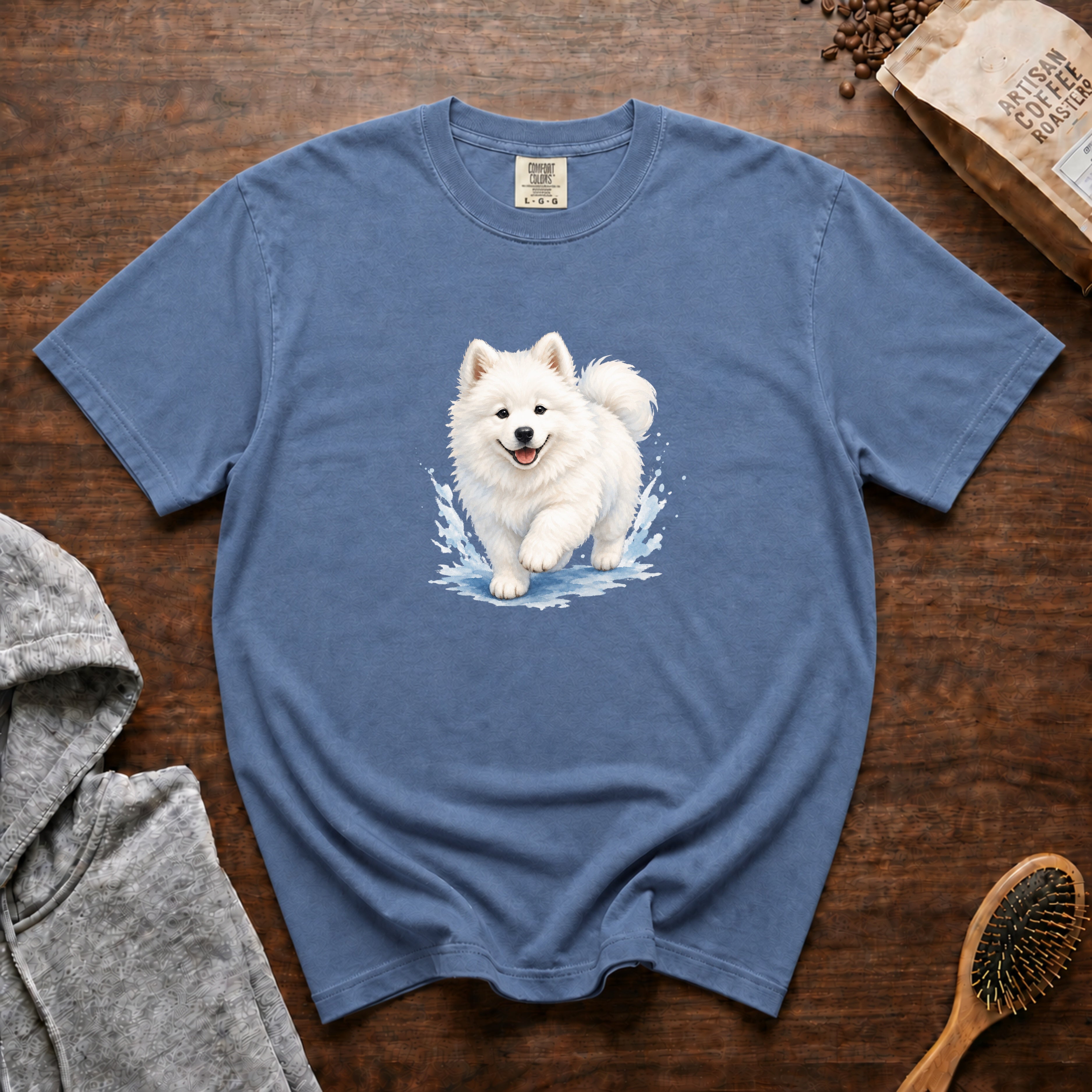 Samoyed Cloud Puppy T-Shirt — Blue Jean