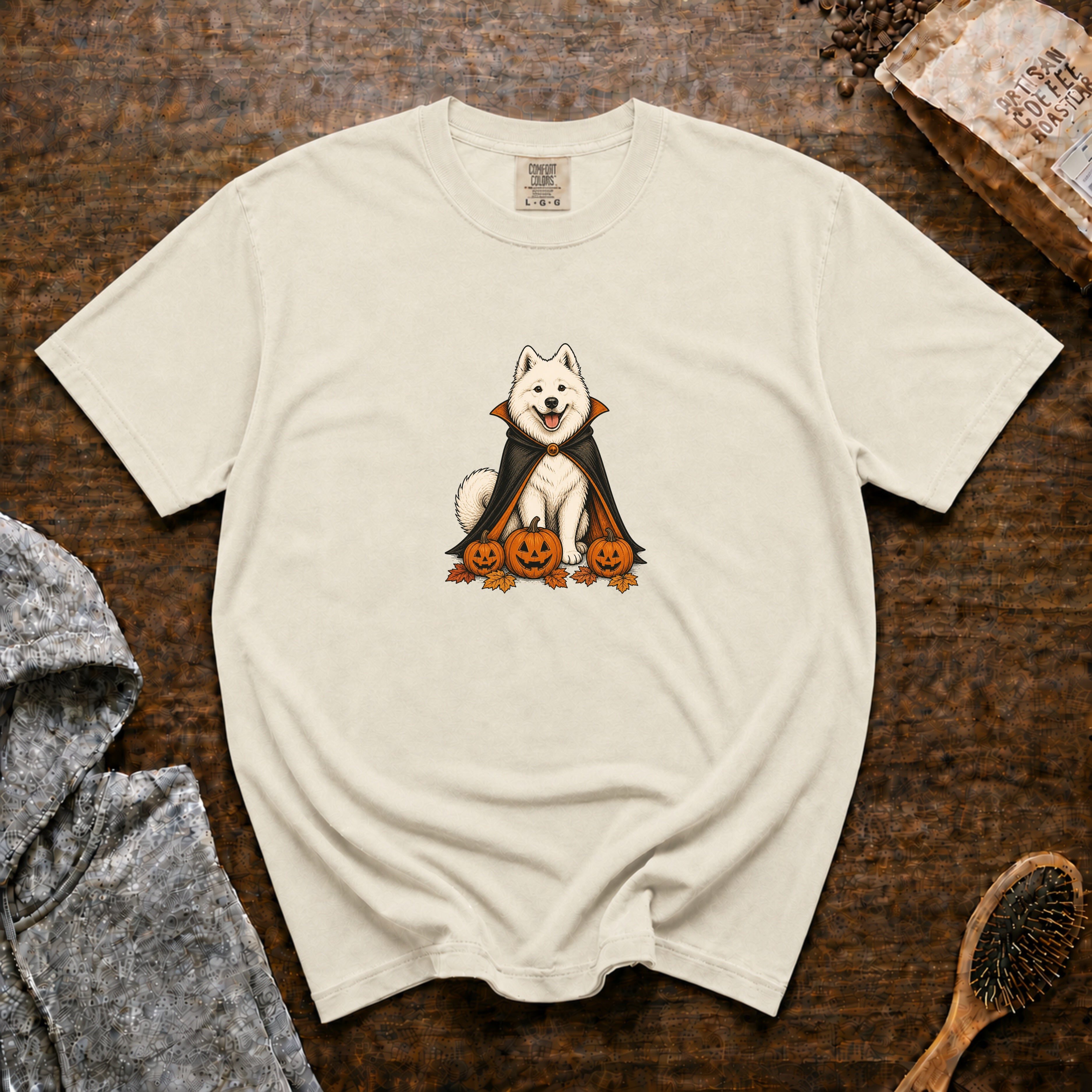 Samoyed Halloween T-Shirt — Ivory