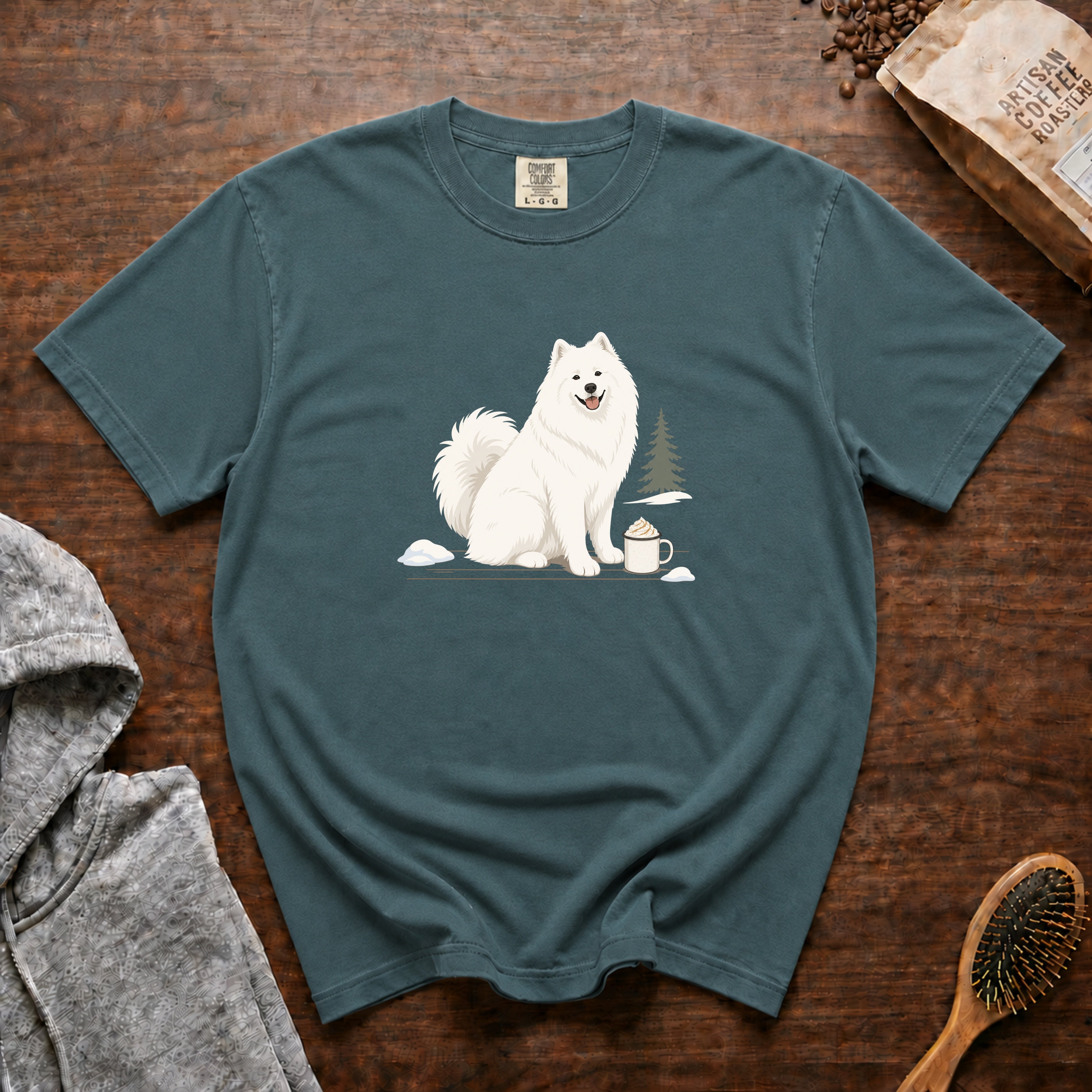 Samoyed T-Shirt — Blue Spruce