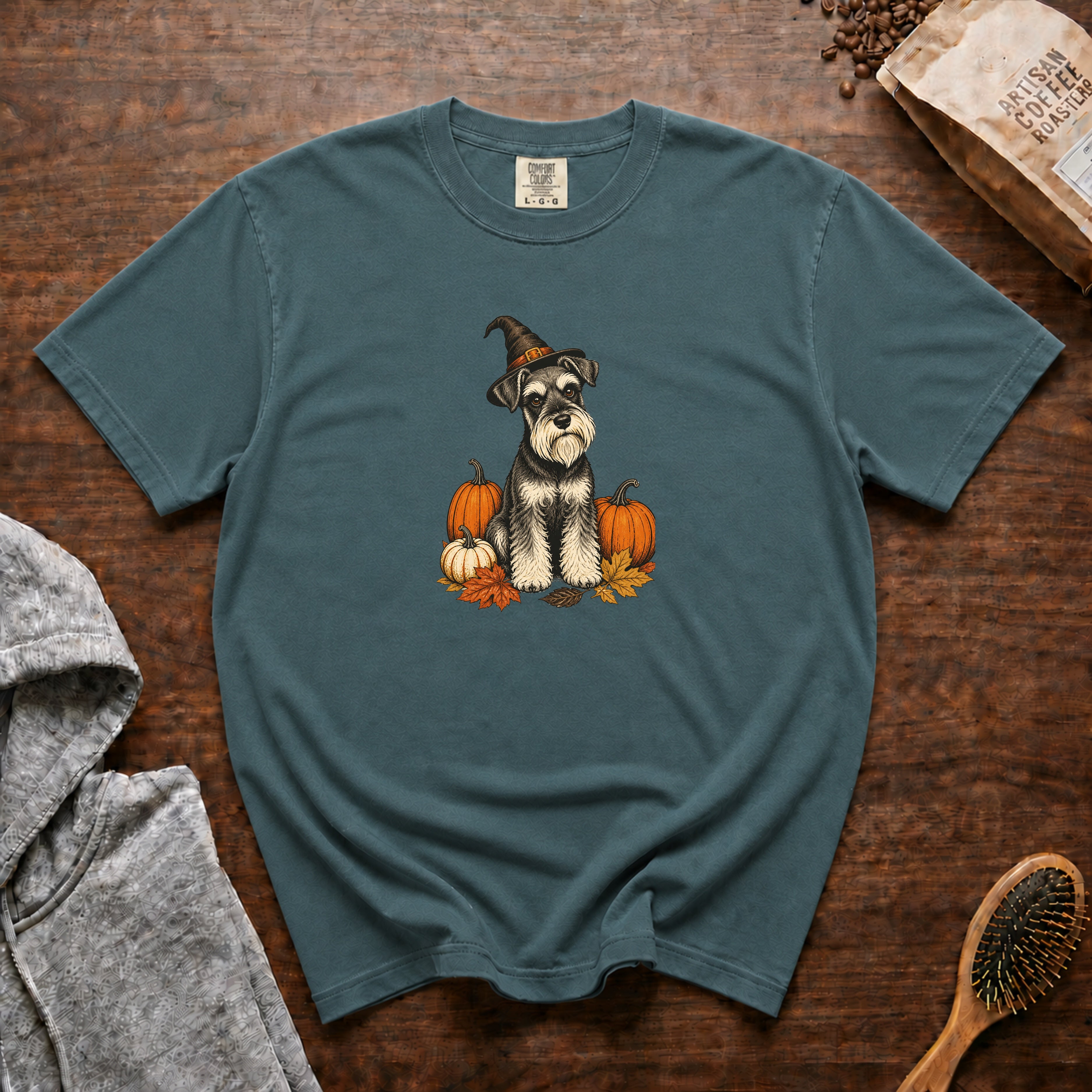 Schnauzer Halloween T-Shirt — Blue Spruce