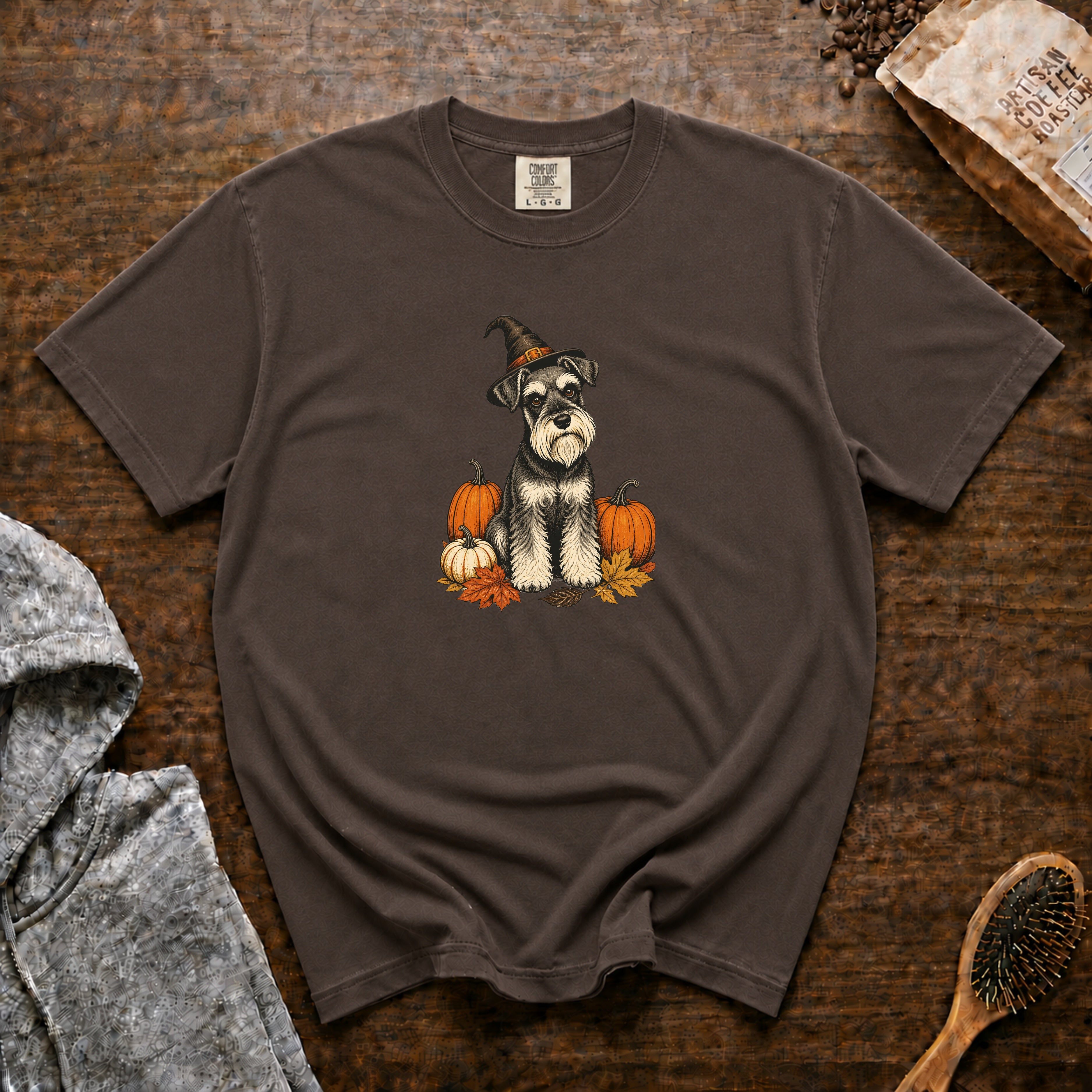 Schnauzer Halloween T-Shirt — Espresso