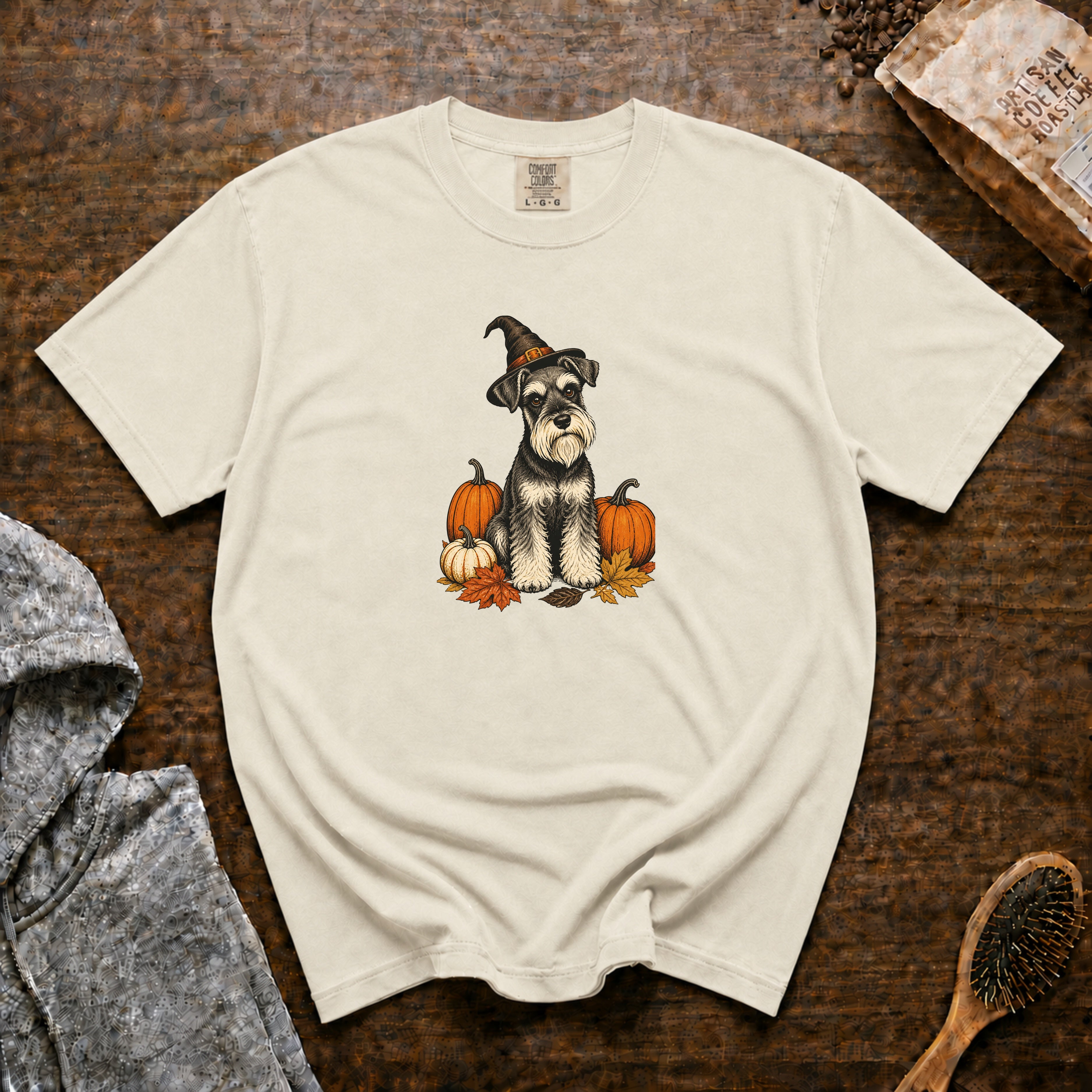 Schnauzer Halloween T-Shirt — Ivory