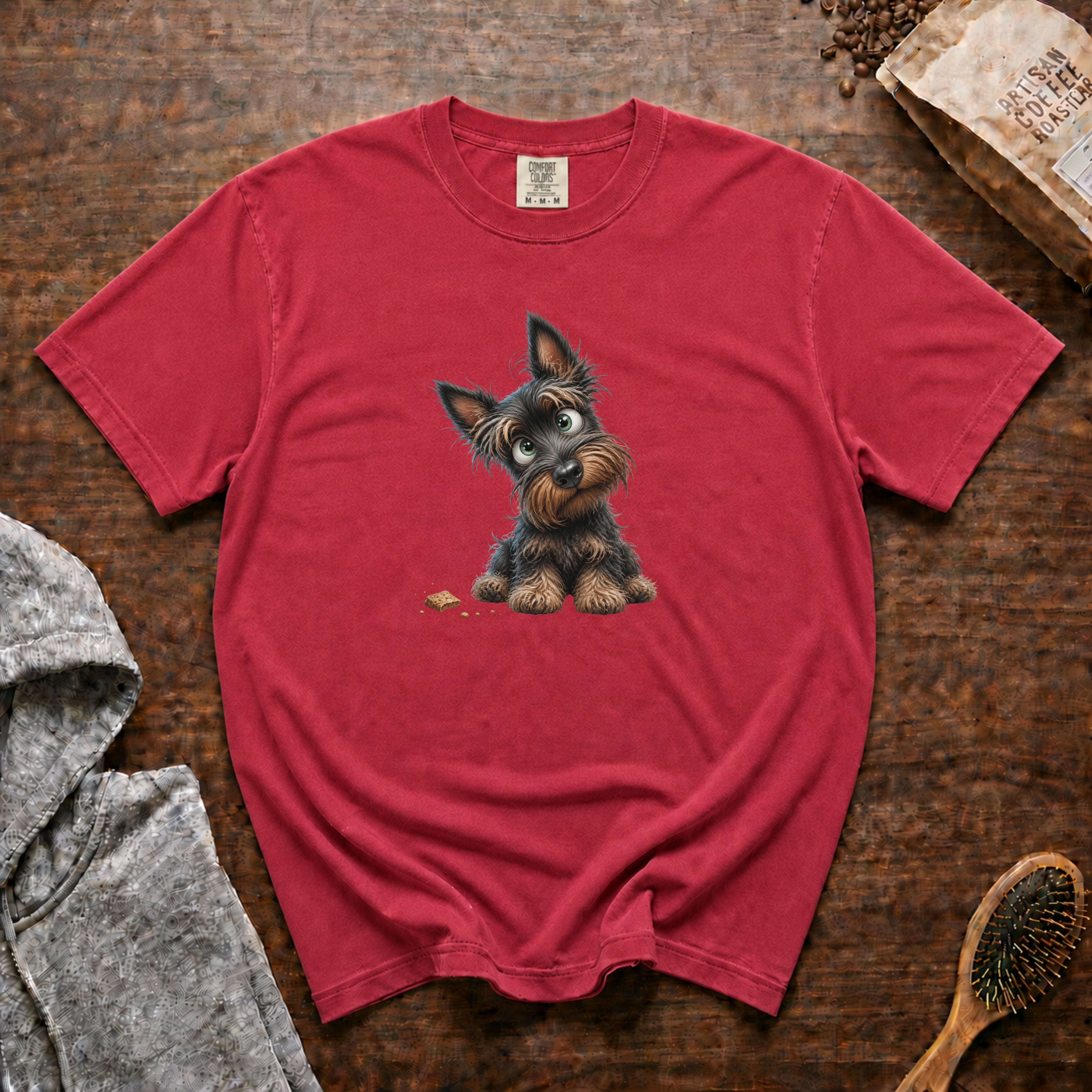 Scottish Terrier â Cookie Crumbs T-Shirt — Crimson