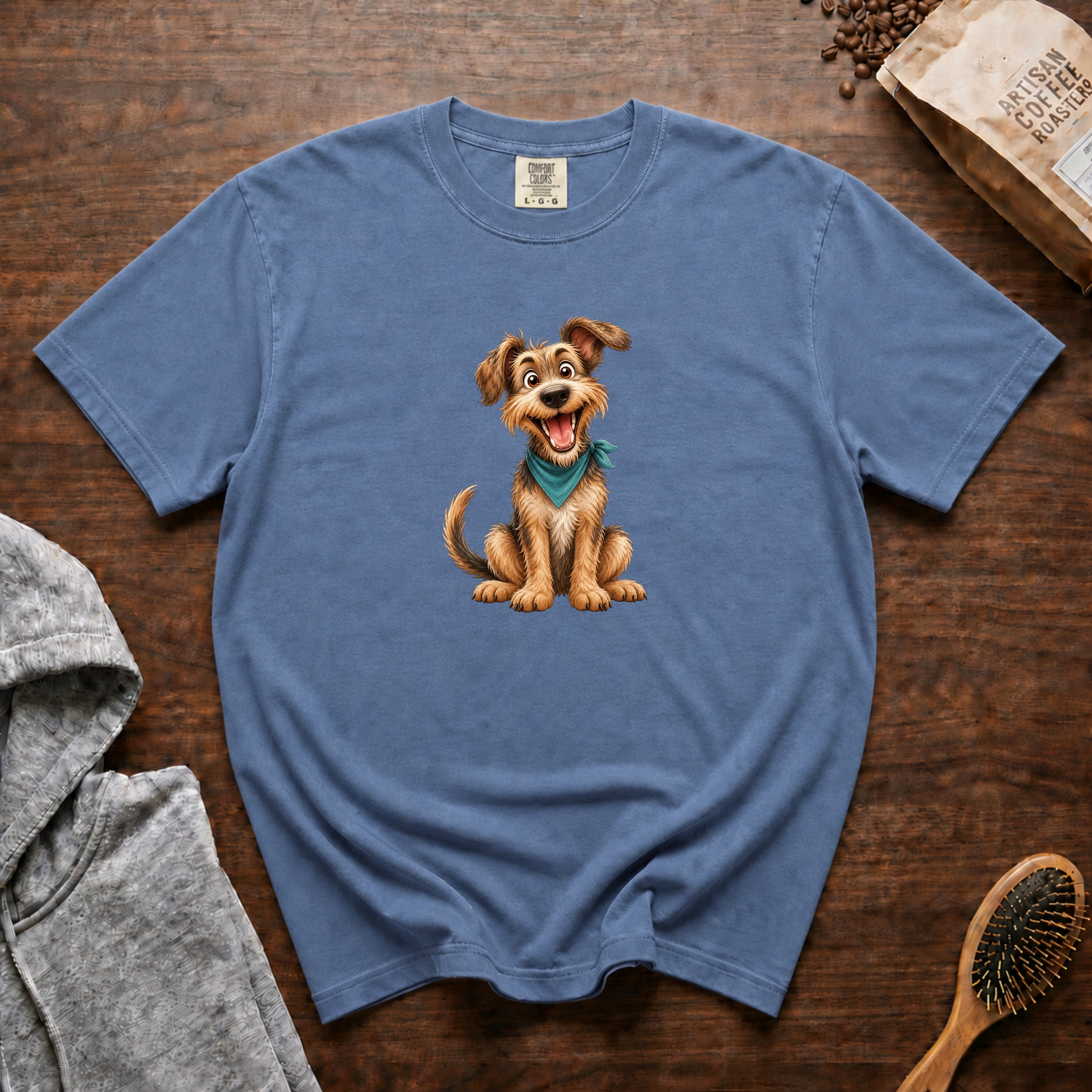 Scruffy Welcome T-Shirt — Blue Jean