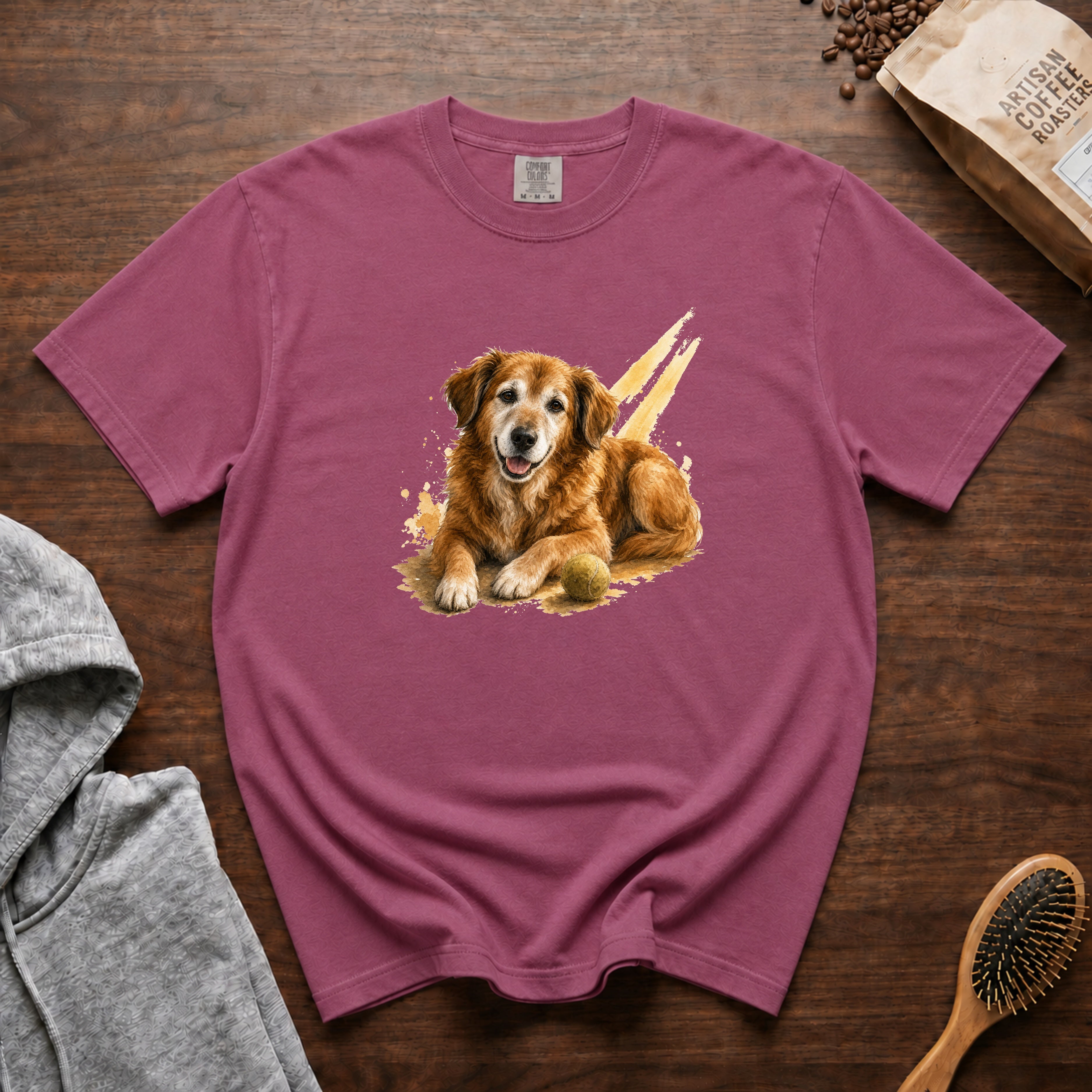 Senior Dog Sunshine T-Shirt — Berry