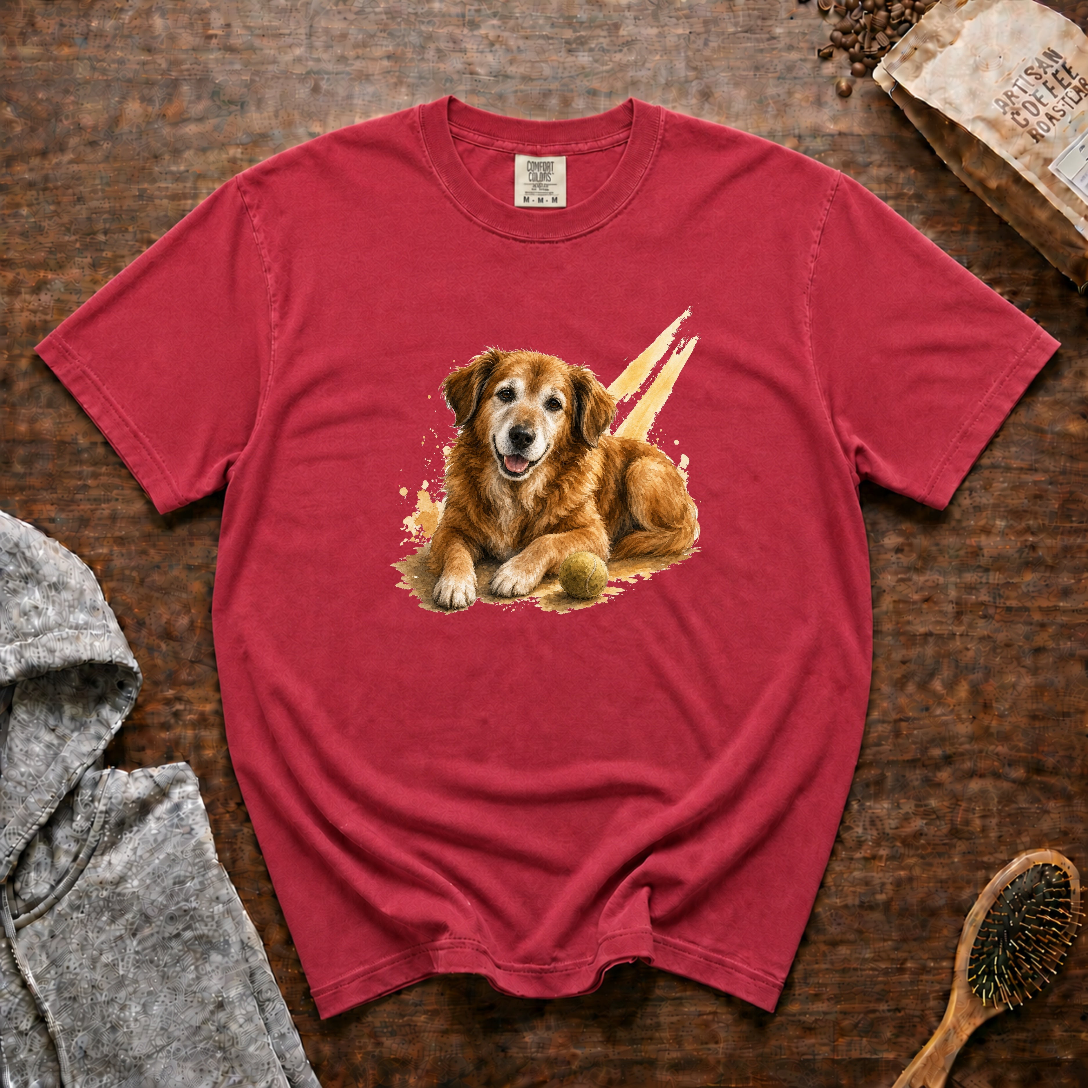 Senior Dog Sunshine T-Shirt — Crimson