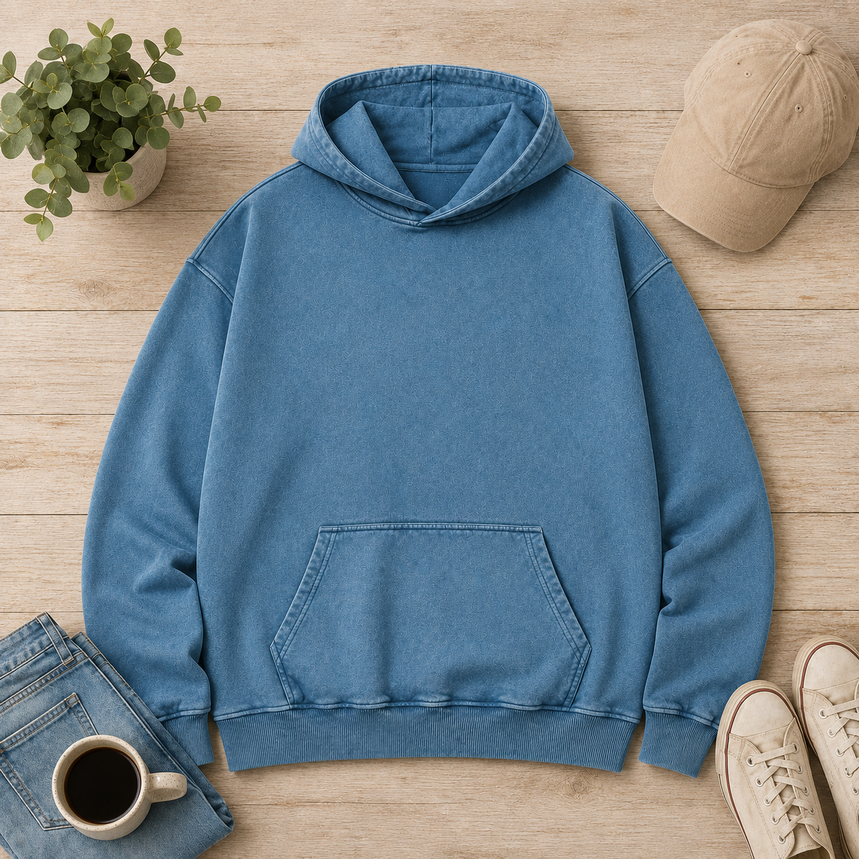 Unisex Super Heavyweight Oversized Faded Hoodie 440GSM
