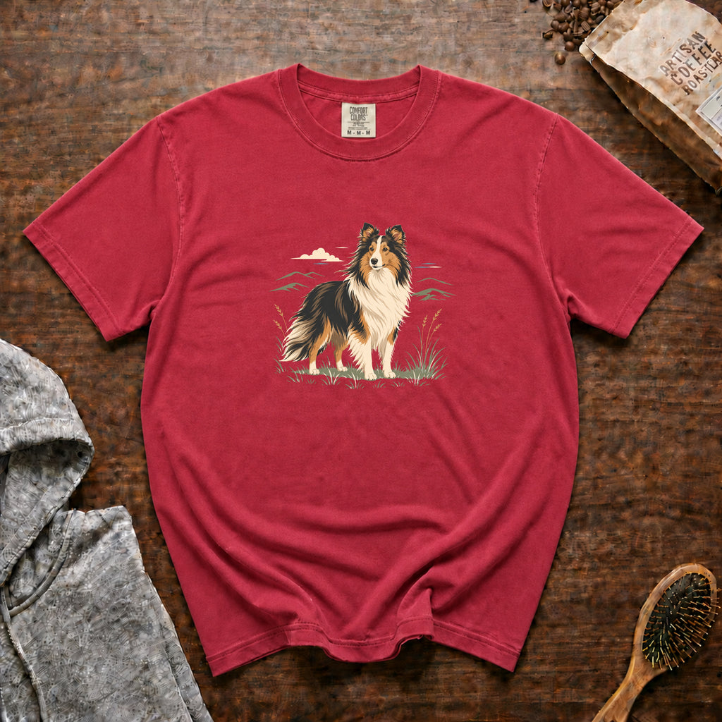Shetland Sheepdog T-Shirt — Crimson