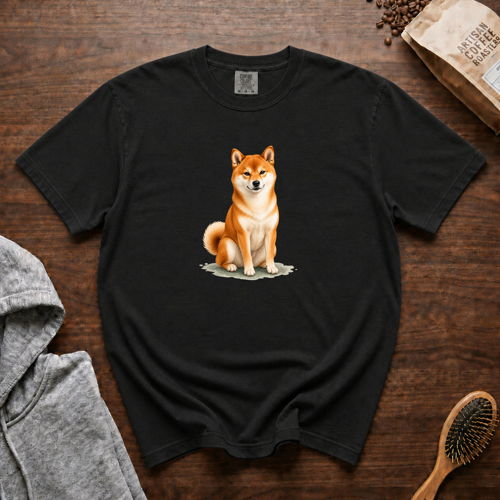 Shiba Quiet Smile T-Shirt — Black