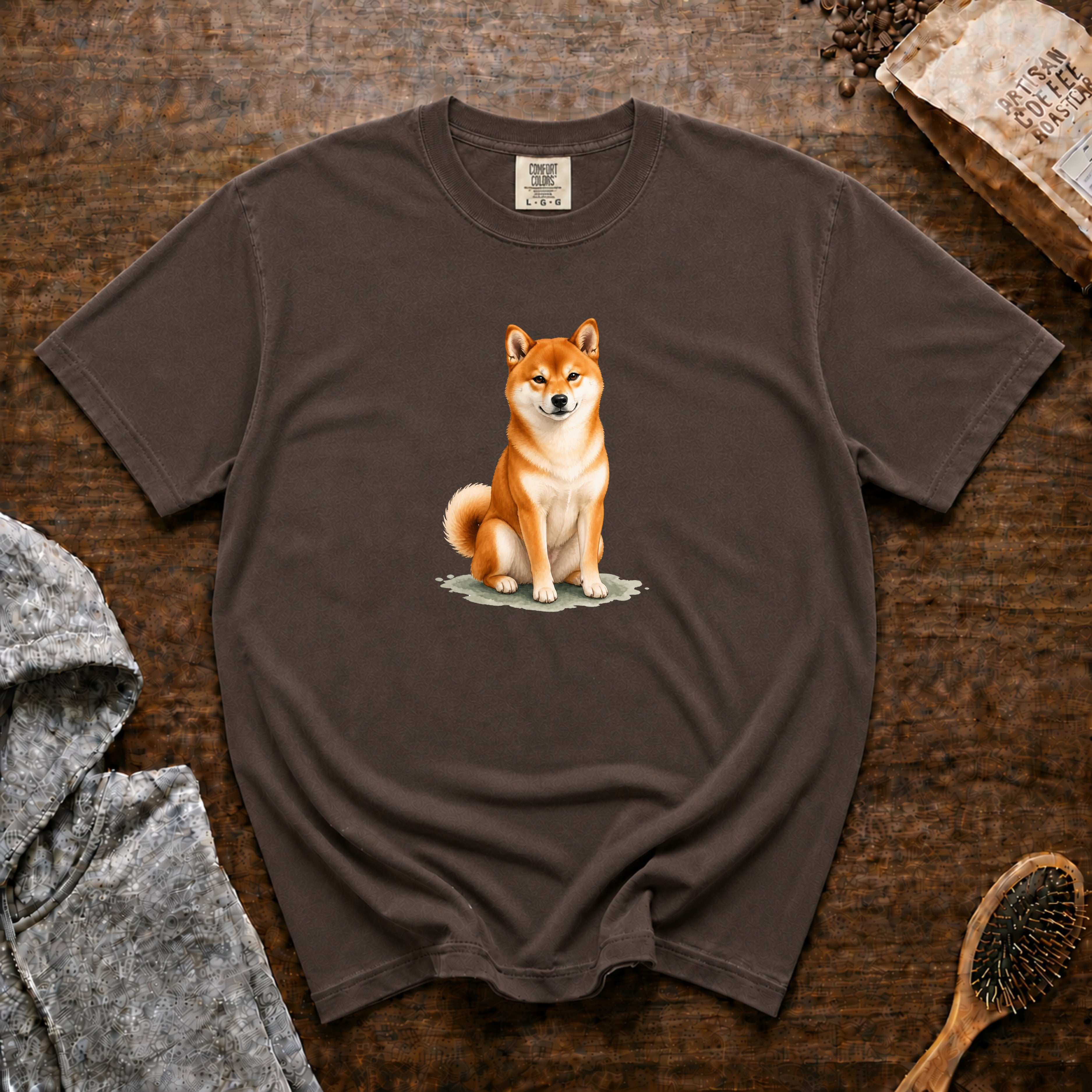 Shiba Quiet Smile T-Shirt — Espresso
