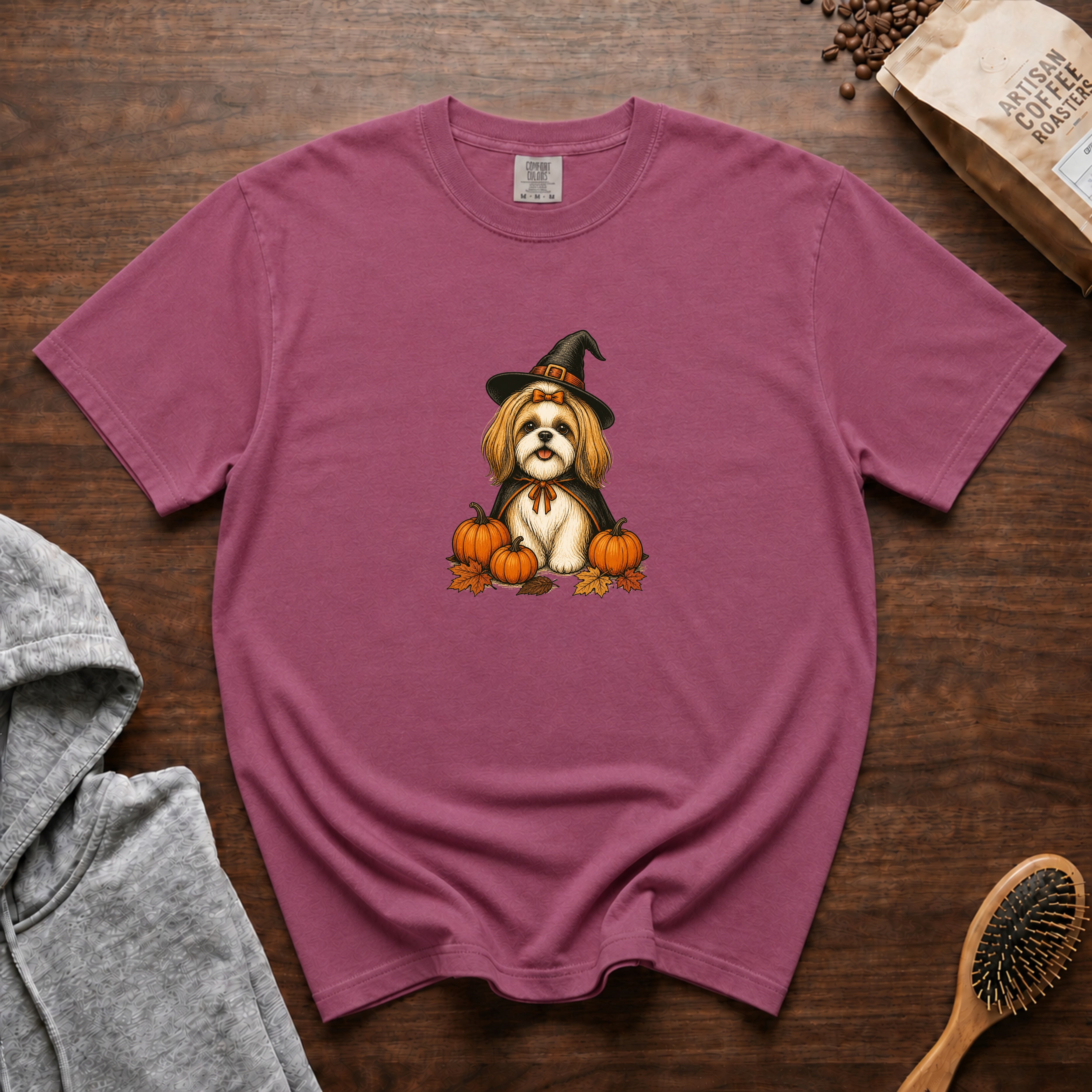 Shih Tzu Halloween T-Shirt — Berry