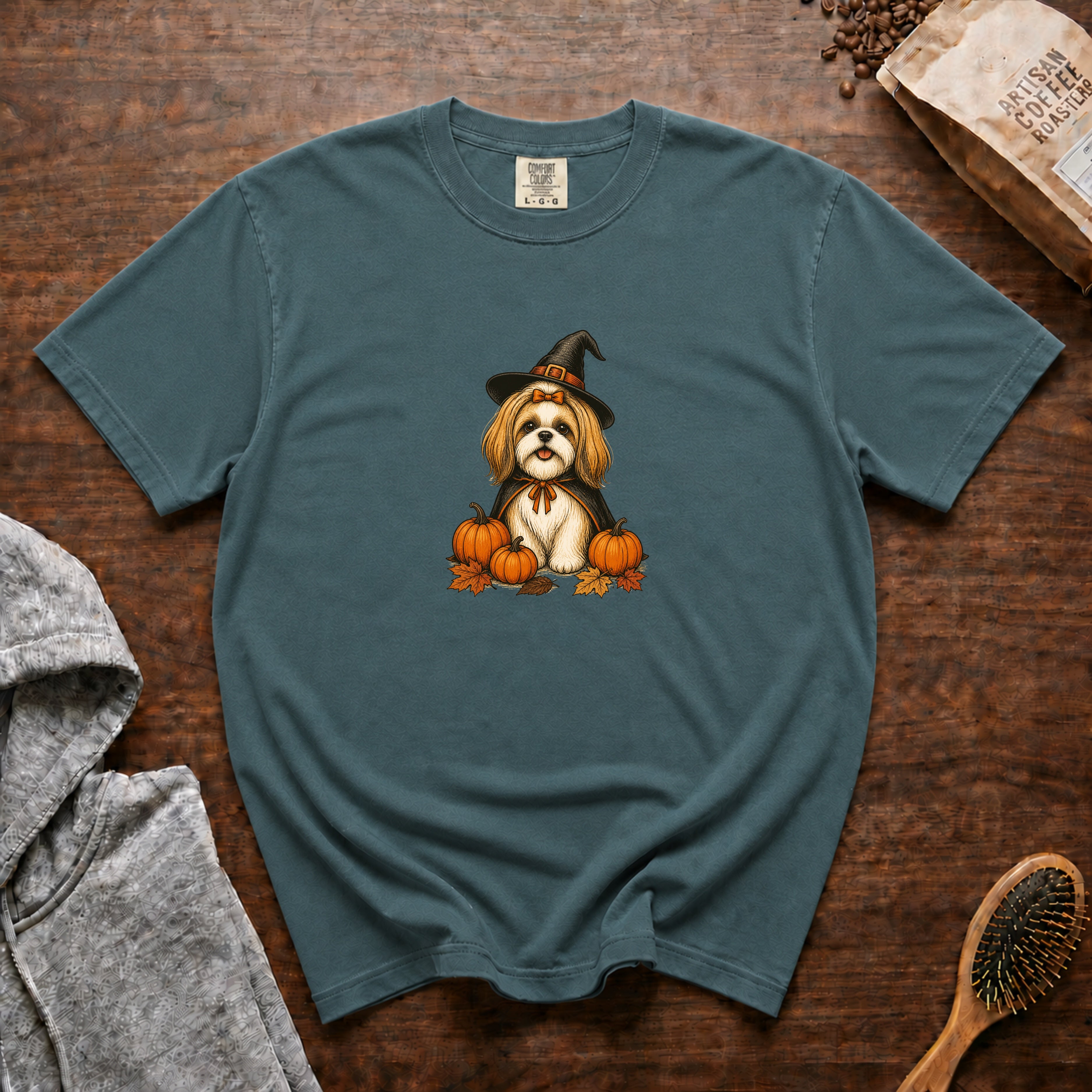 Shih Tzu Halloween T-Shirt — Blue Spruce