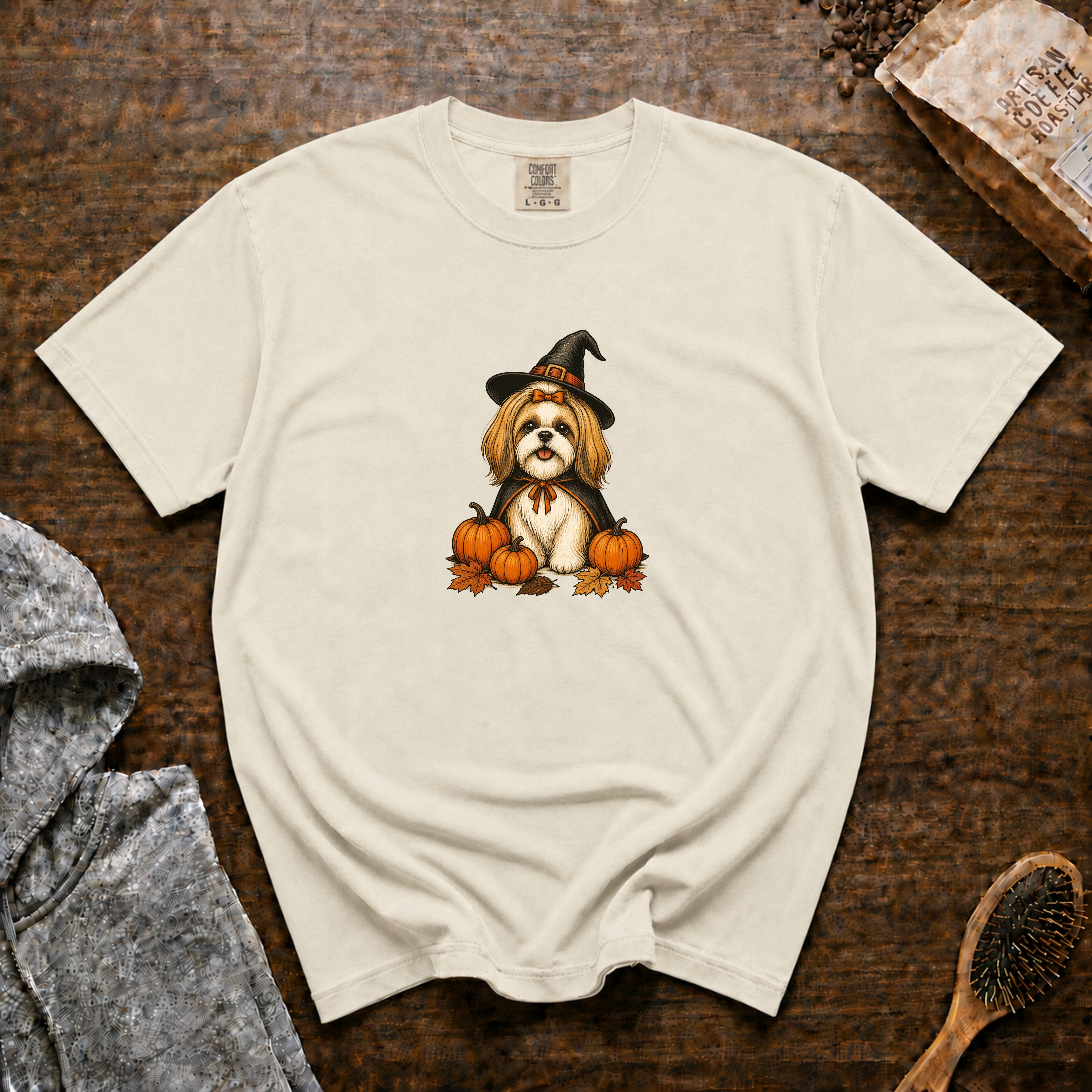 Shih Tzu Halloween T-Shirt — Ivory
