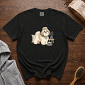 Shih Tzu Silk Pillow Latte 1 T-Shirt — Black