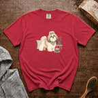 Shih Tzu Silk Pillow Latte 1 T-Shirt — Crimson