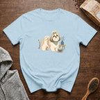 Shih Tzu Silk Pillow Latte T-Shirt — Chambray