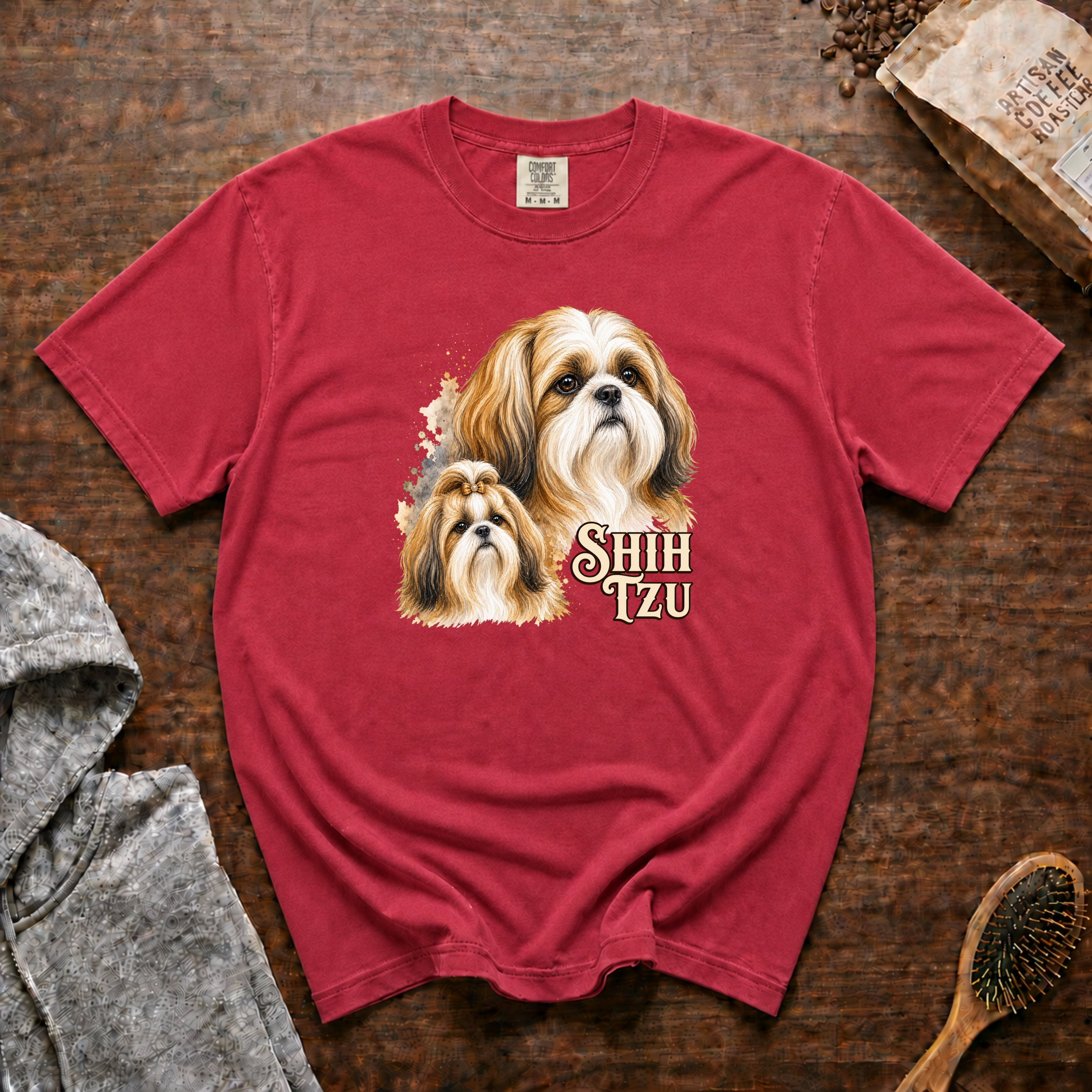 Shih Tzu T-Shirt — Crimson