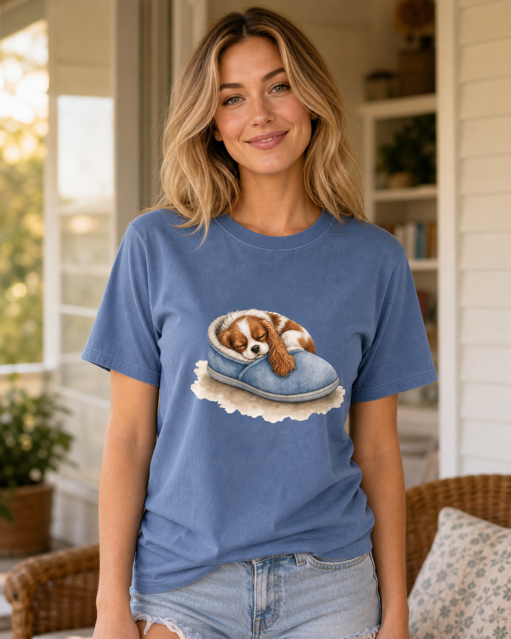 Sleepy Slipper Guard T-Shirt | Funny Dog Lover Lazy Tee