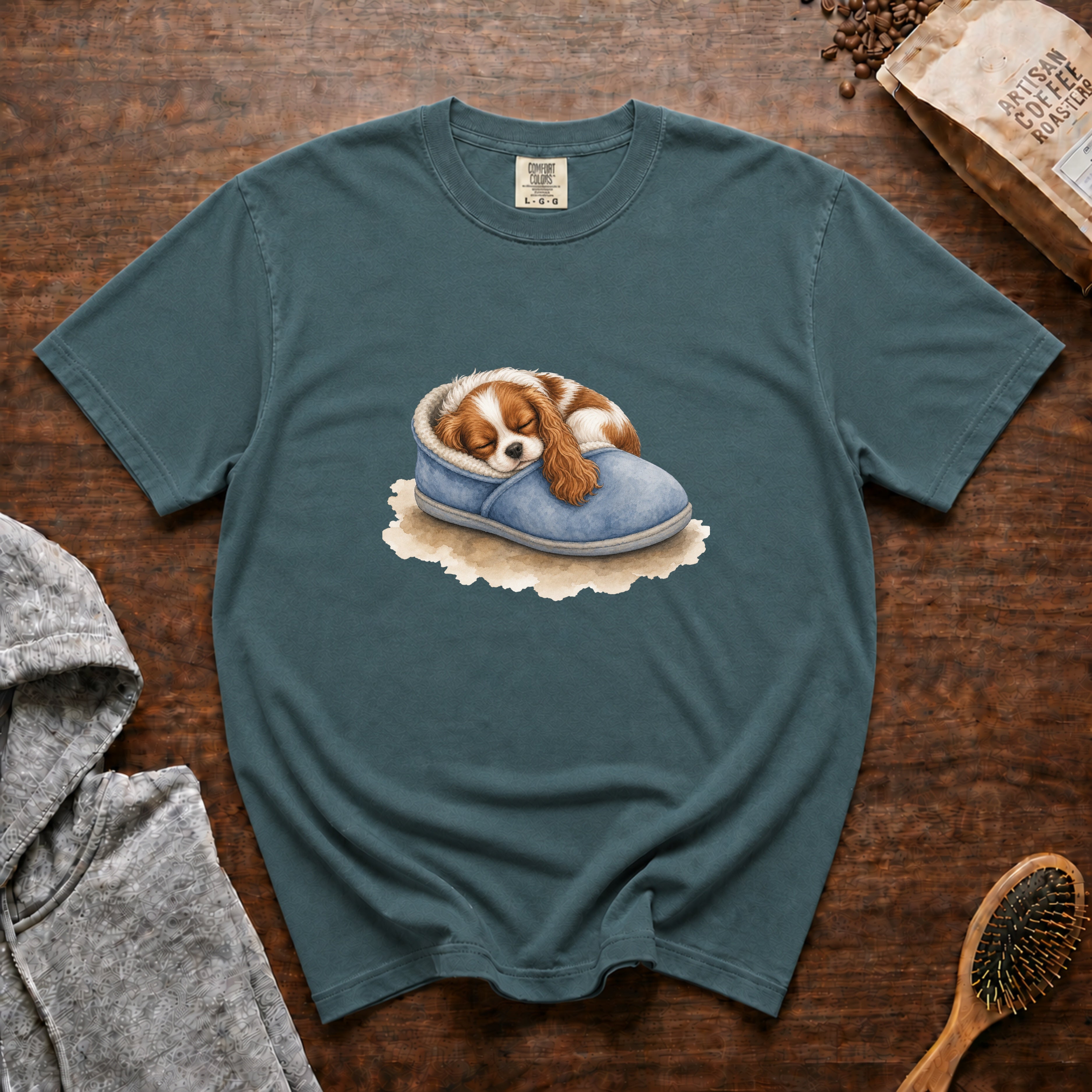 Sleepy Slipper Guard T-Shirt — Blue Spruce