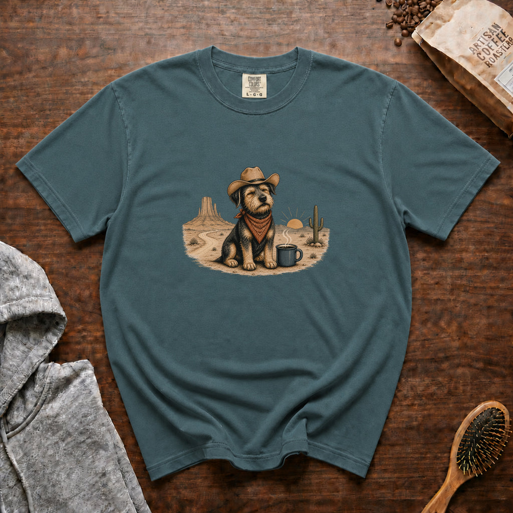 Slow Mornings, Long Trails T-Shirt — Blue Spruce
