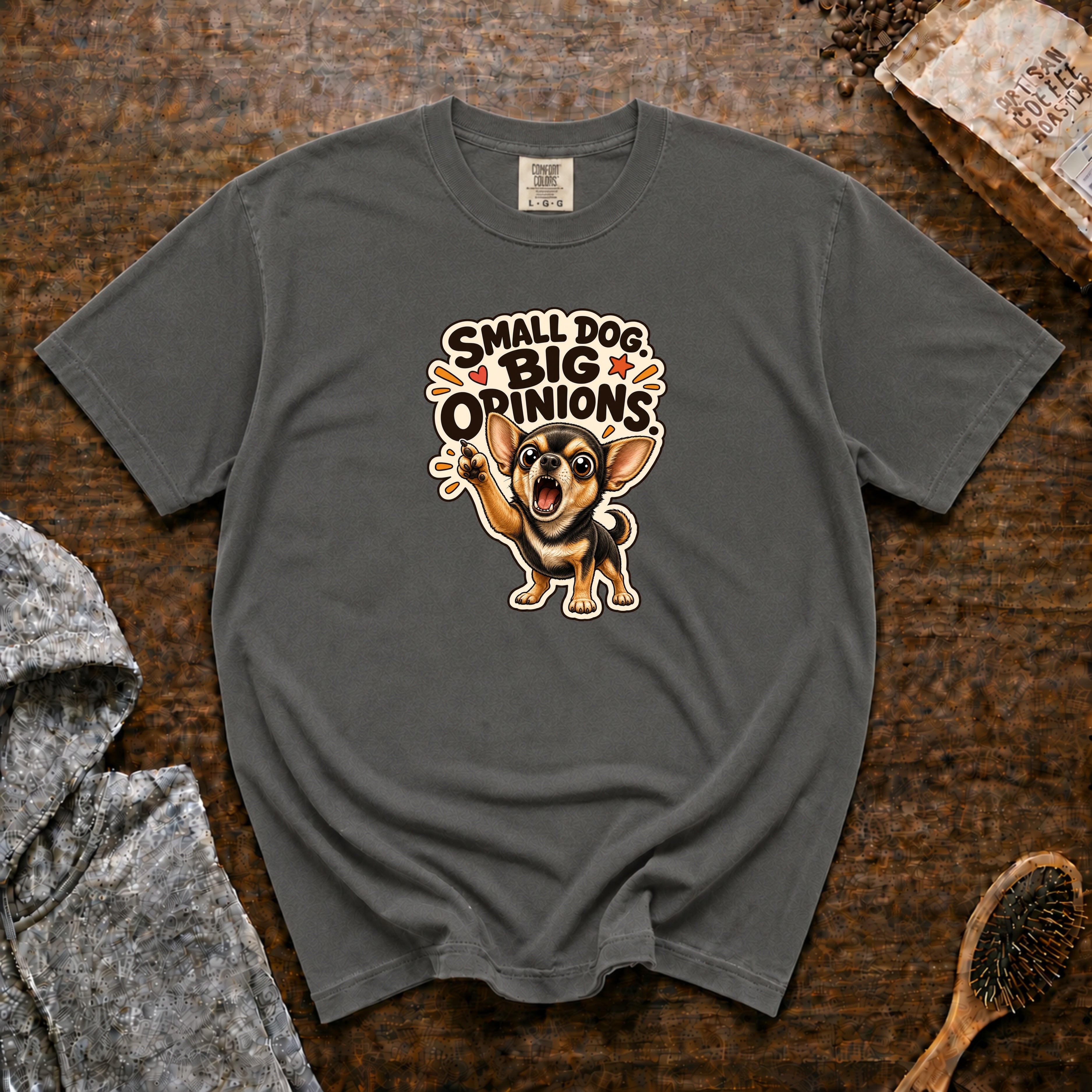 Small Dog Big Opinions T-Shirt — Pepper
