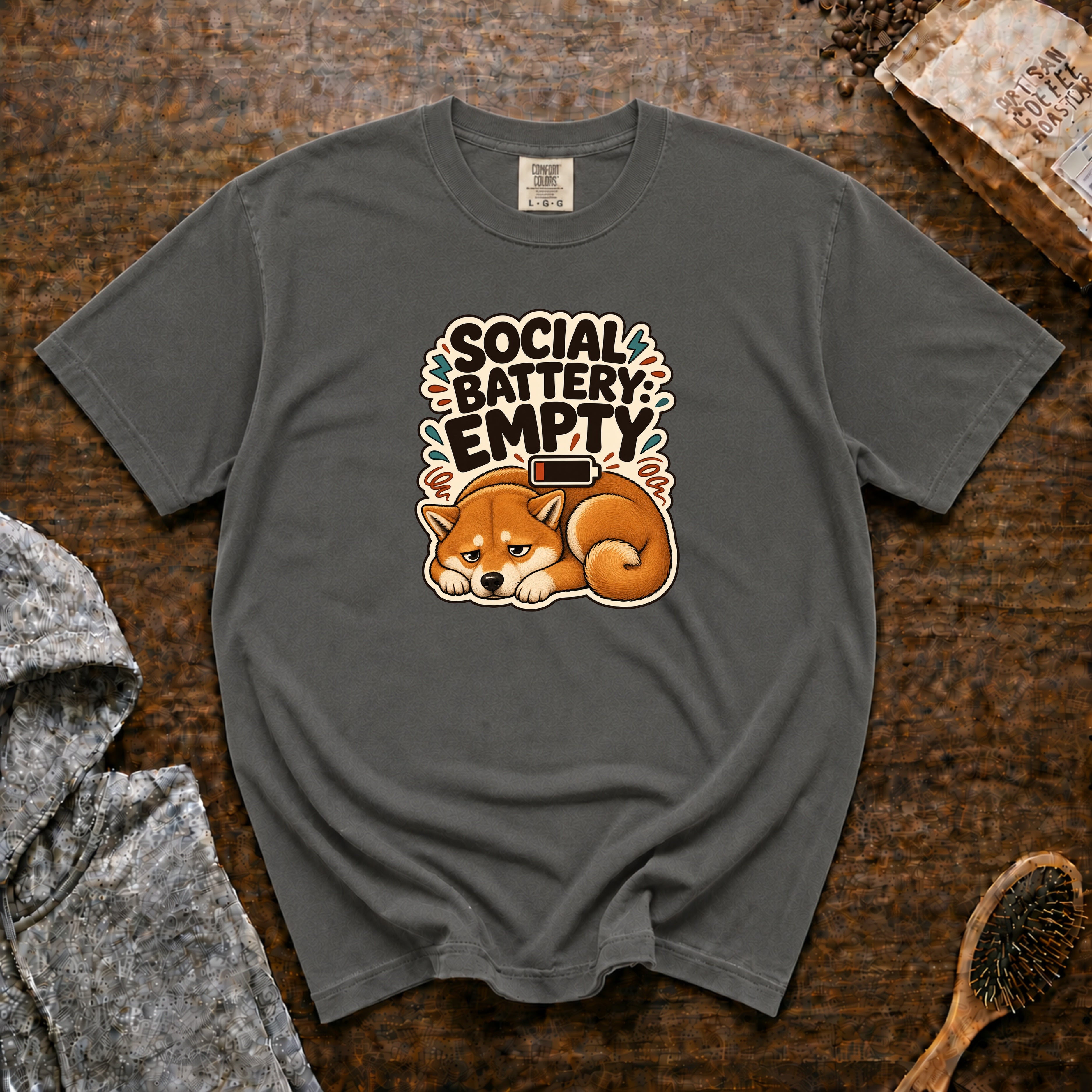Social Battery Empty T-Shirt — Pepper