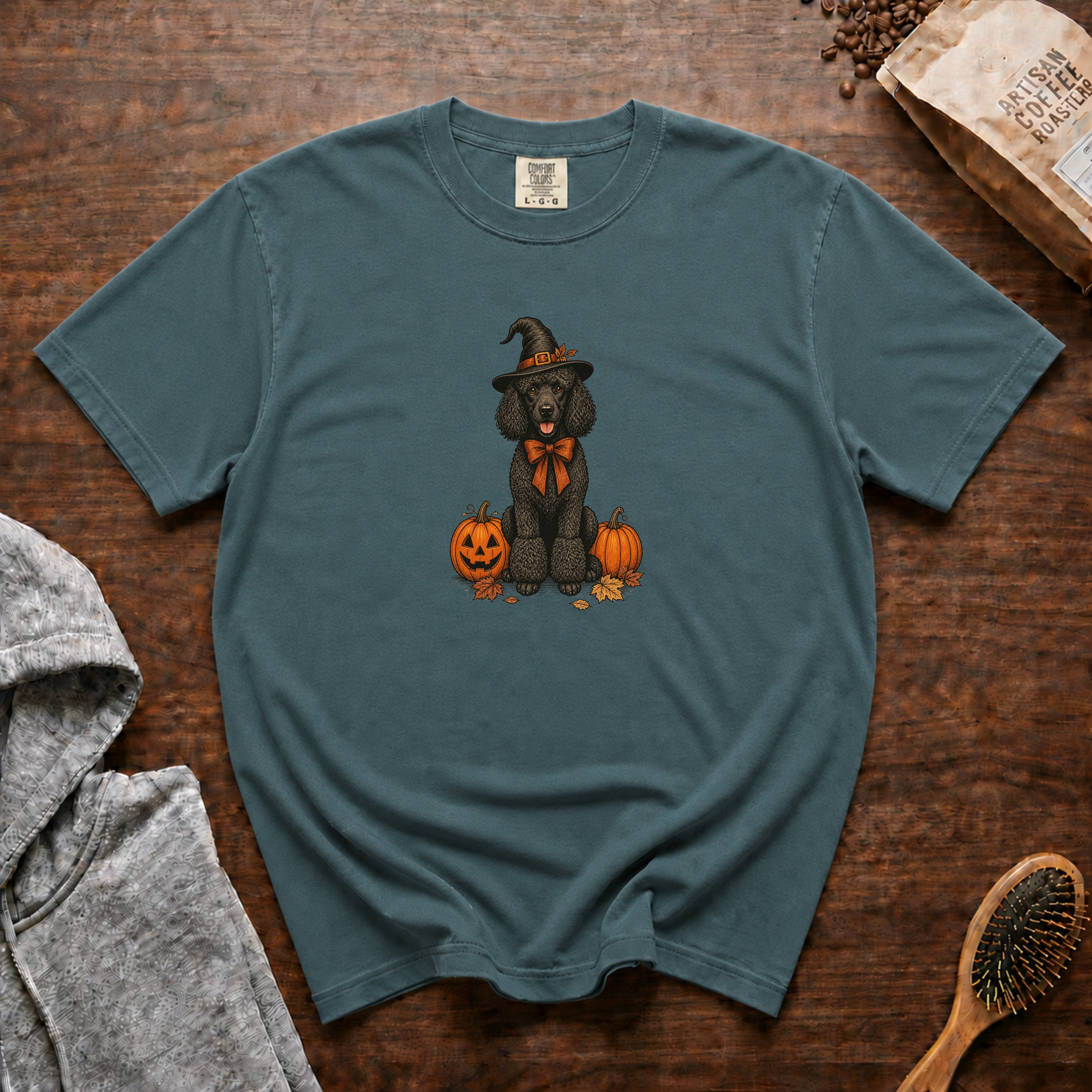 Standard Poodle Halloween T-Shirt — Blue Spruce