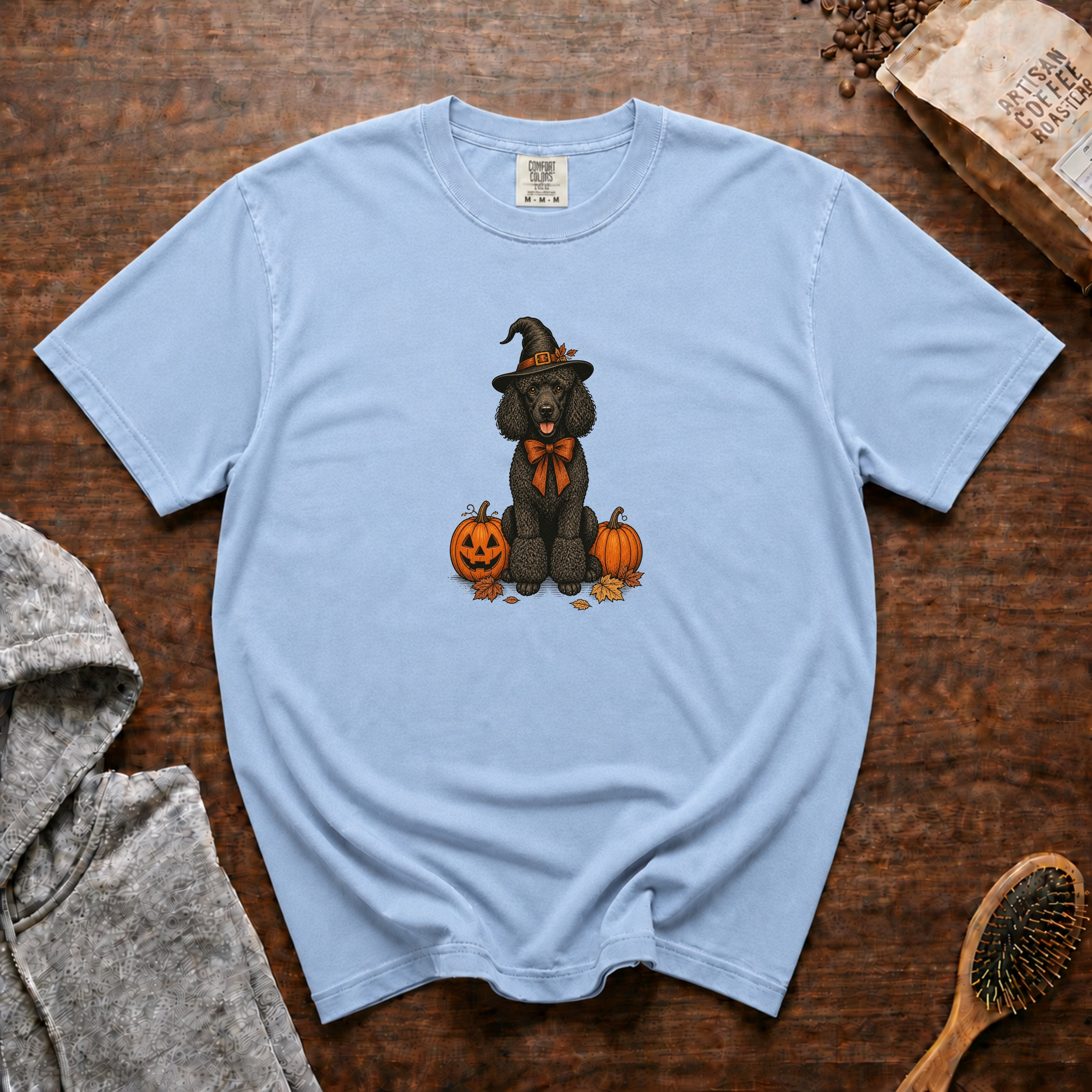 Standard Poodle Halloween T-Shirt — Chambray