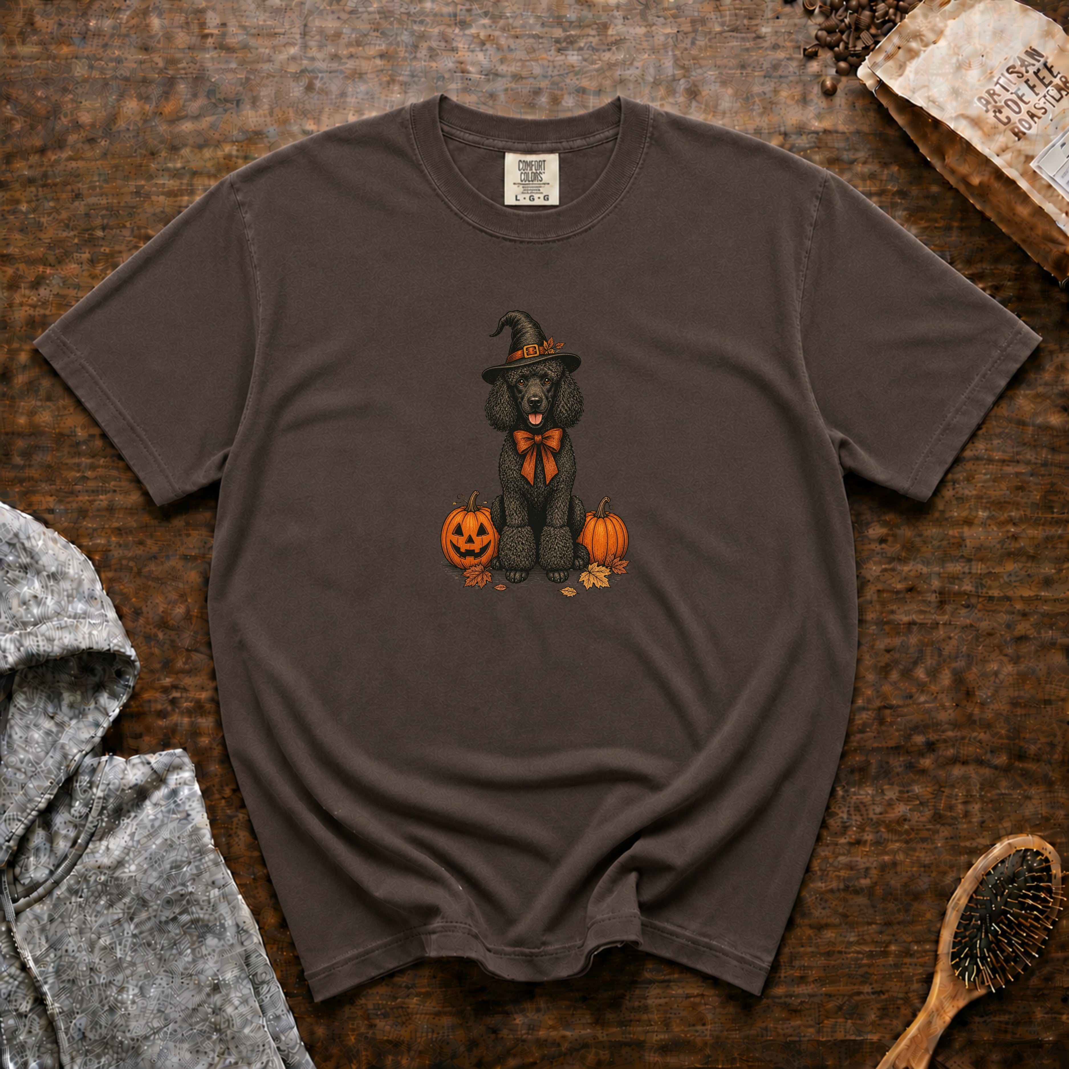 Standard Poodle Halloween T-Shirt — Espresso