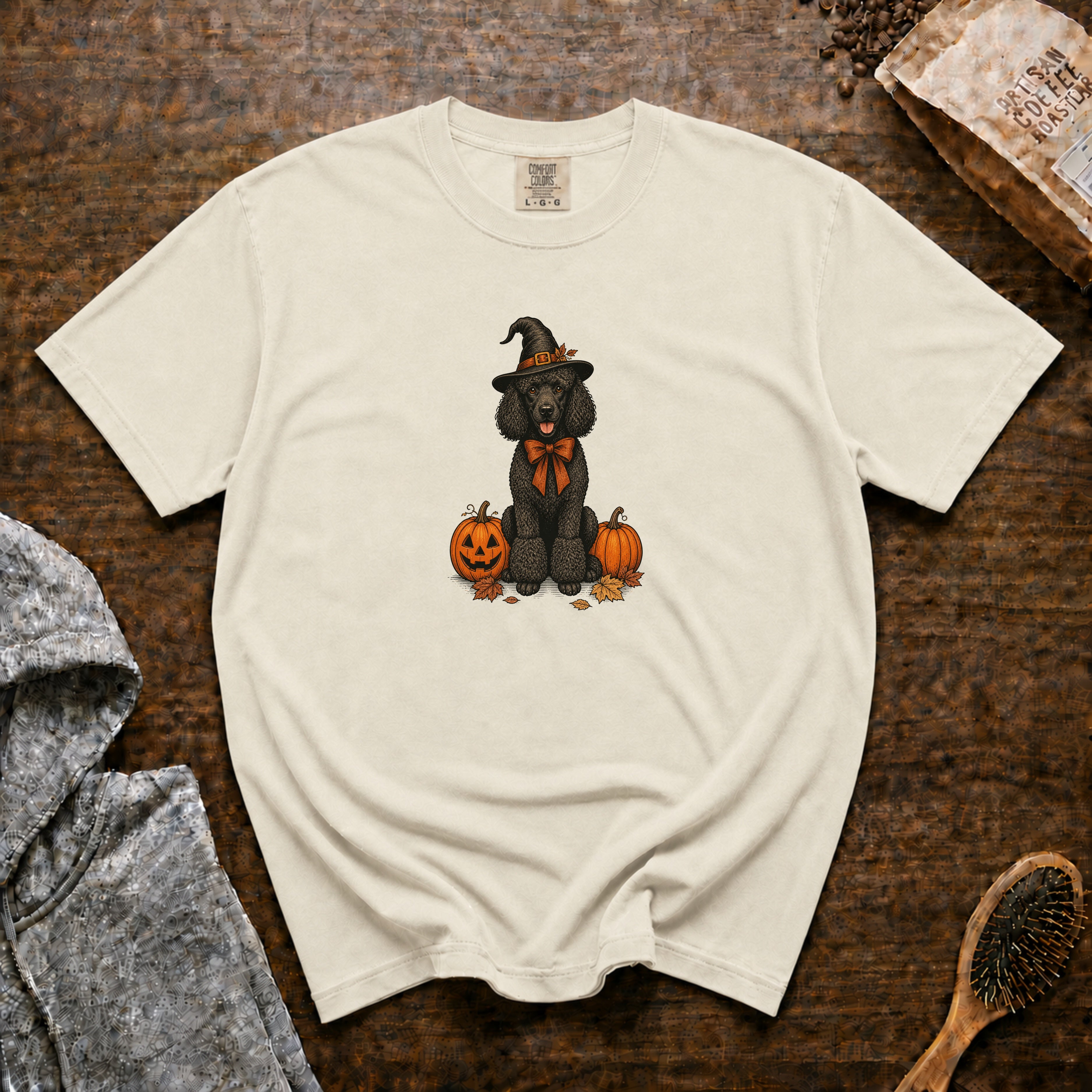 Standard Poodle Halloween T-Shirt — Ivory